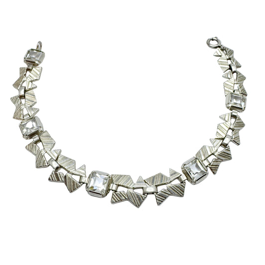 Vintage 1960s. Solid Silver Quartz Bracelet.