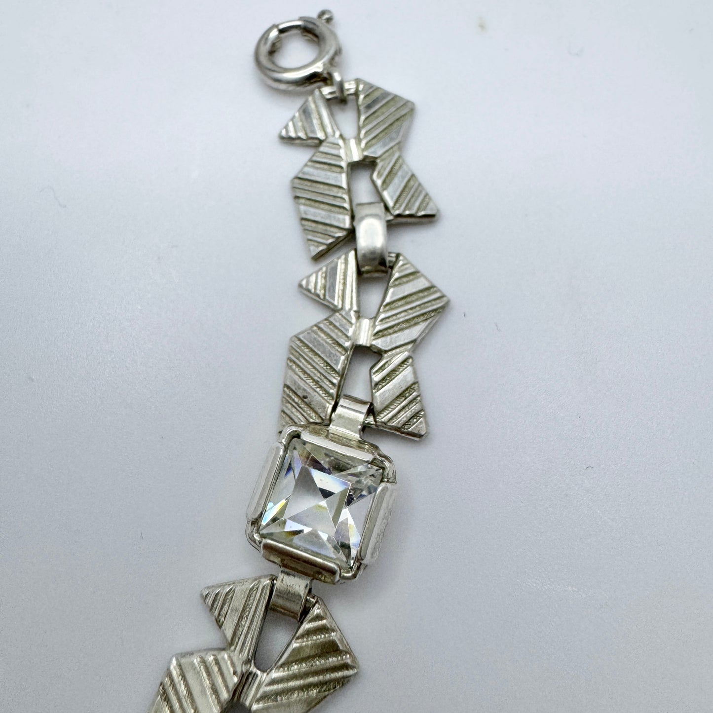 Vintage 1960s. Solid Silver Quartz Bracelet.