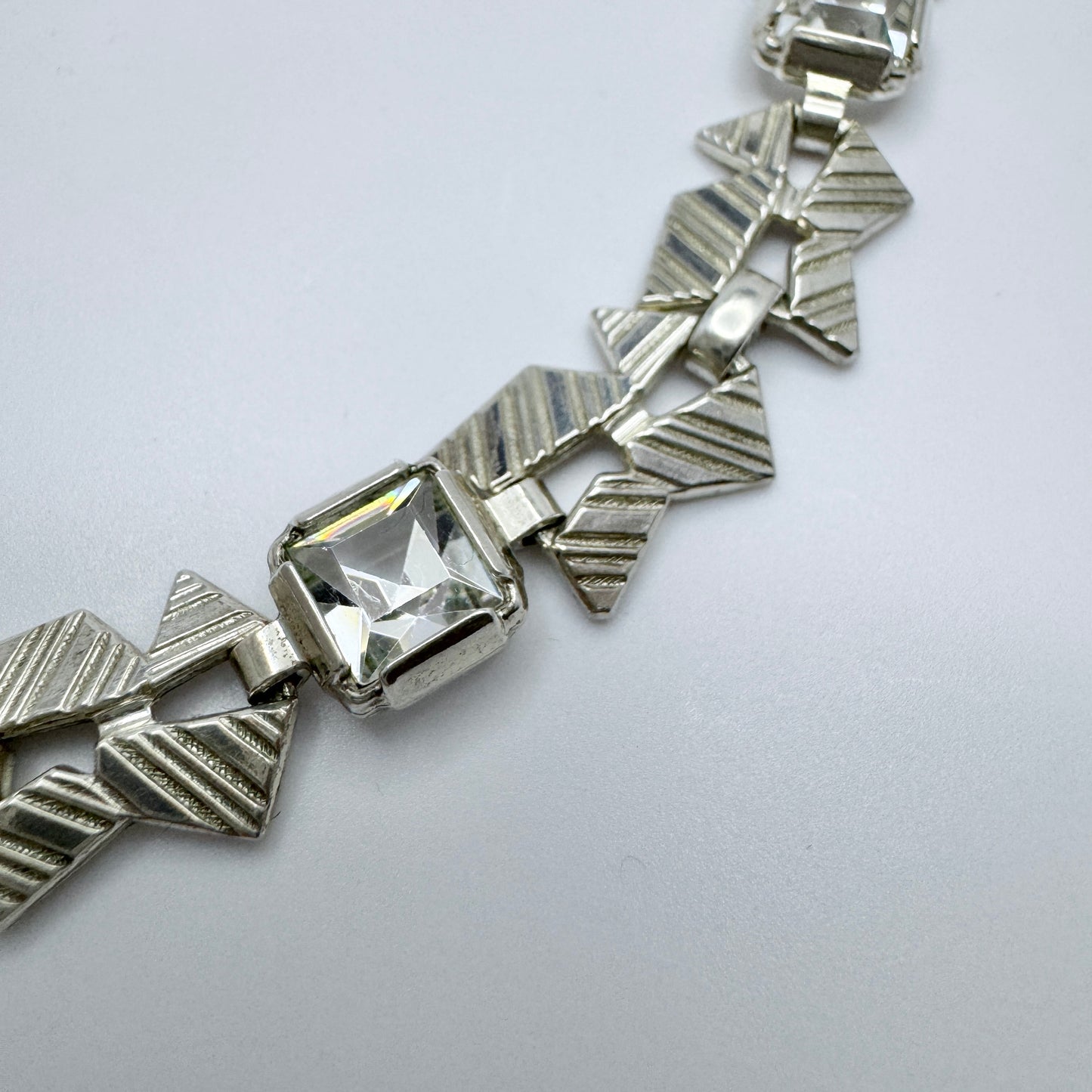 Vintage 1960s. Solid Silver Quartz Bracelet.