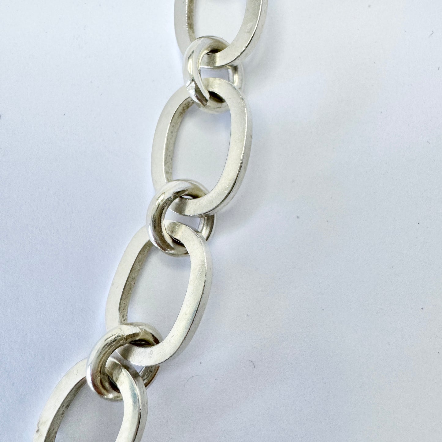 Sweden ca 1980s. Chunky Vintage Sterling Silver Necklace.