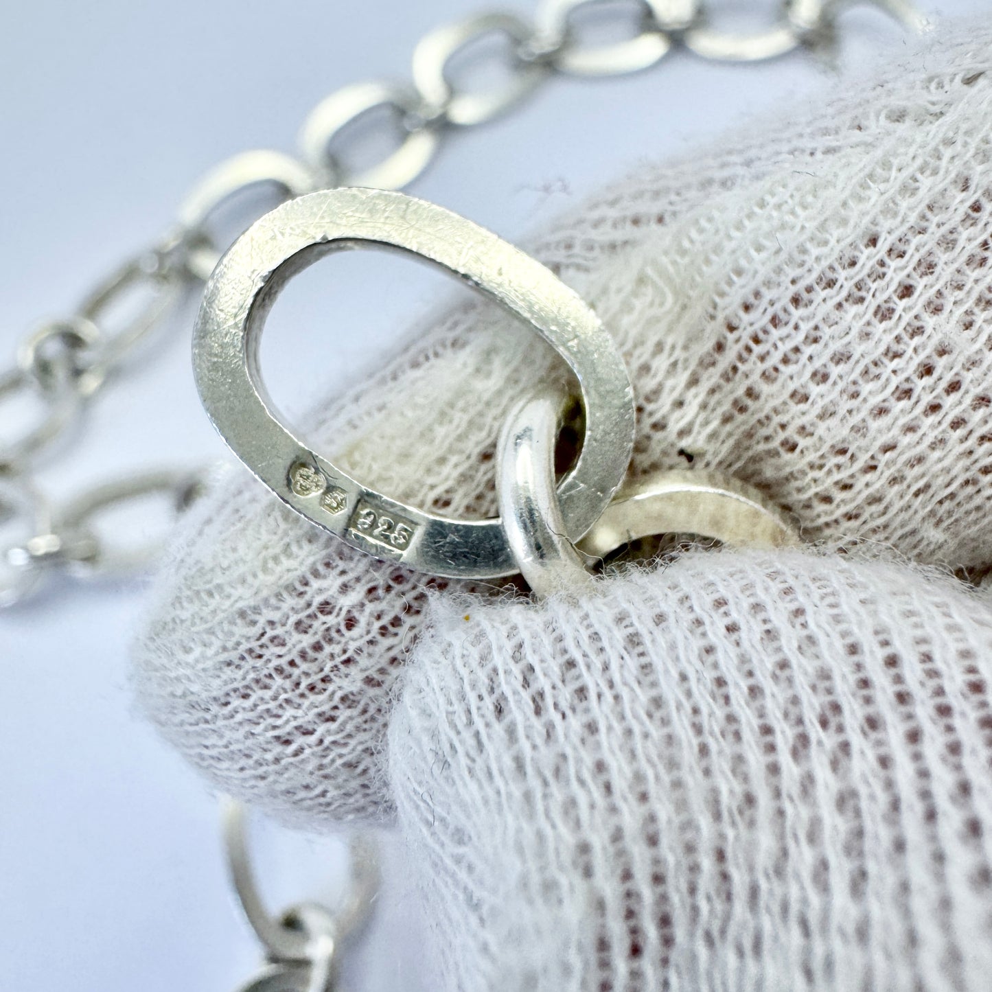 Sweden ca 1980s. Chunky Vintage Sterling Silver Necklace.