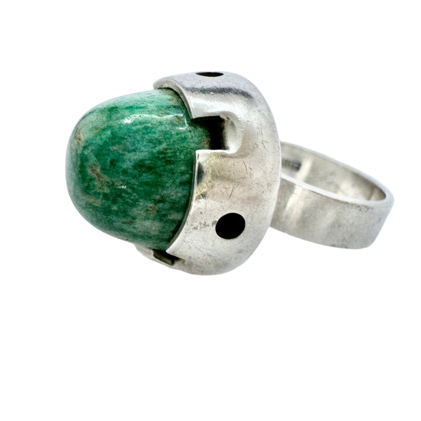 Martti Viikinniemi, Finland 1967. Vintage Solid Silver Amazonite Ring.