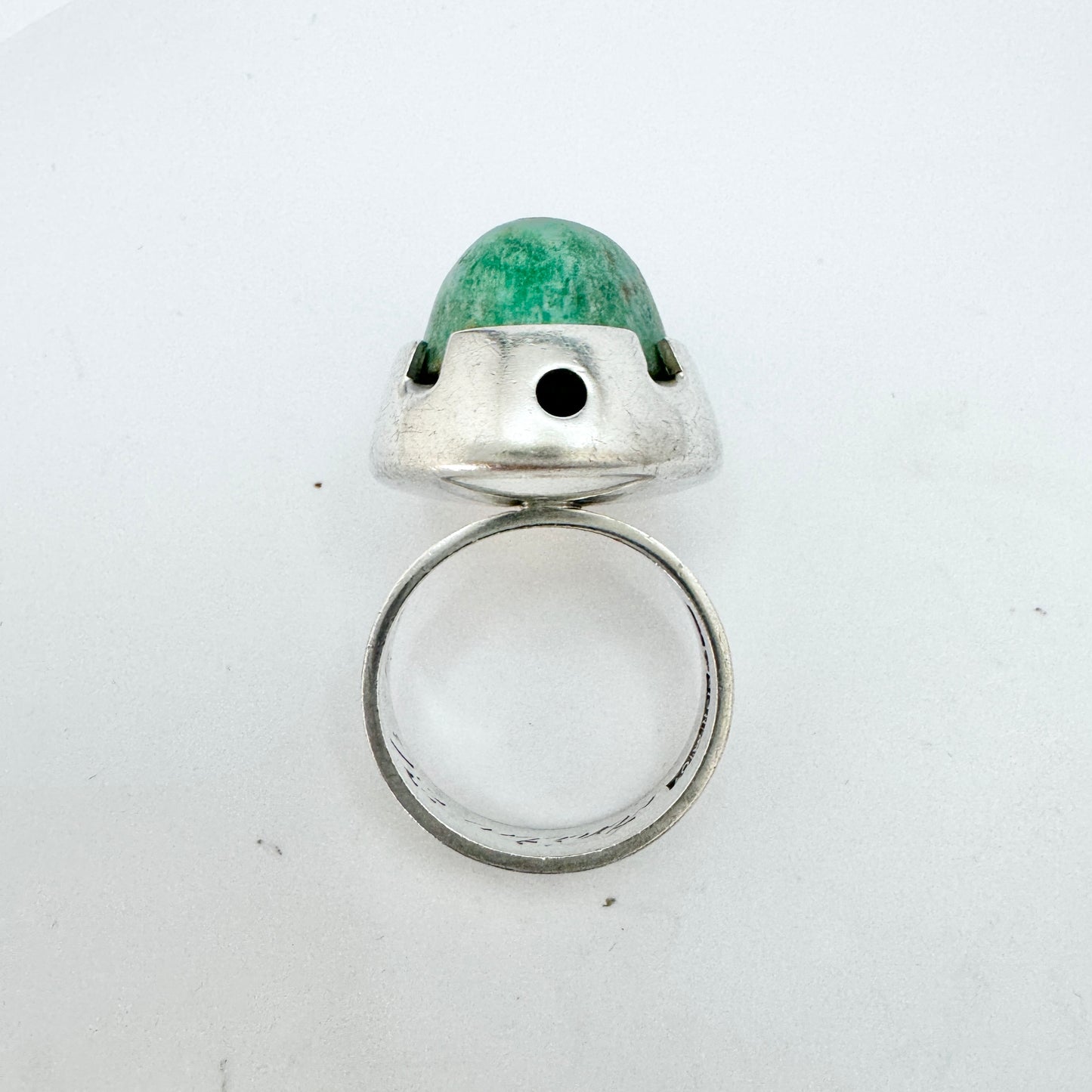 Martti Viikinniemi, Finland 1967. Vintage Solid Silver Amazonite Ring.