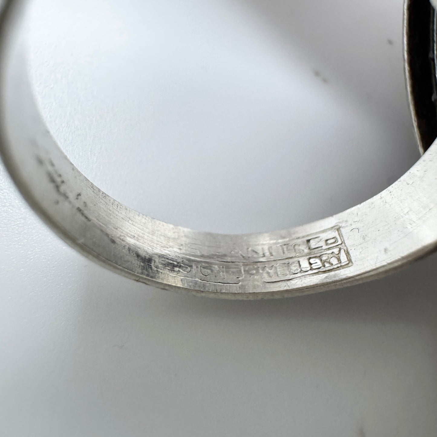 Erik Granit, Finland 1973. Bold Vintage Sterling Silver Baltic Amber Ring.