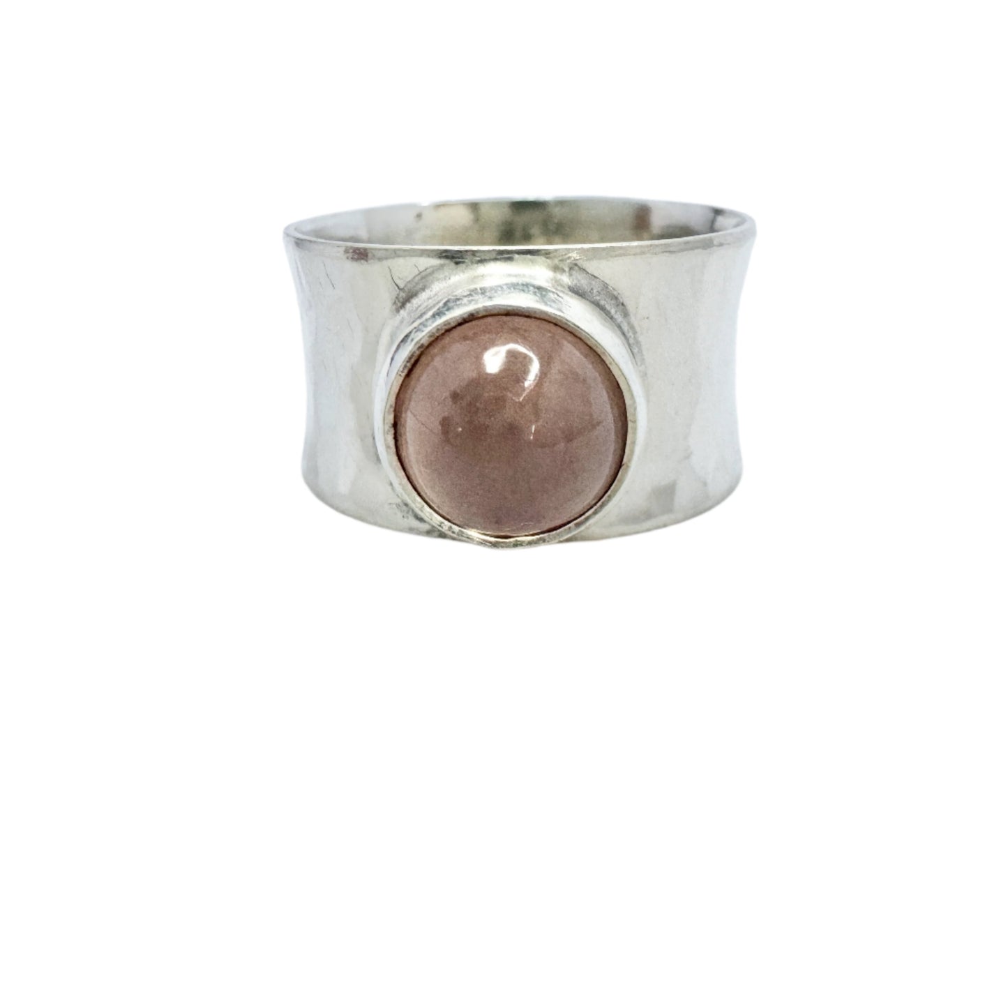 Valiokoru Laila Tavilehto, Finland 1962. Vintage Solid Silver Rose Quartz Ring.