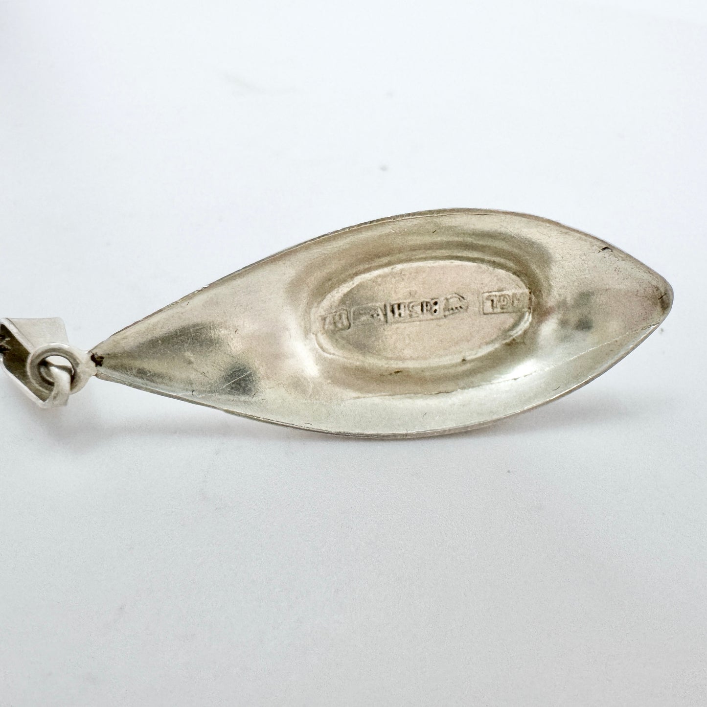 Holger Lindström, Finland 1961. Vintage Solid Silver Tiger's Eye Pendant.