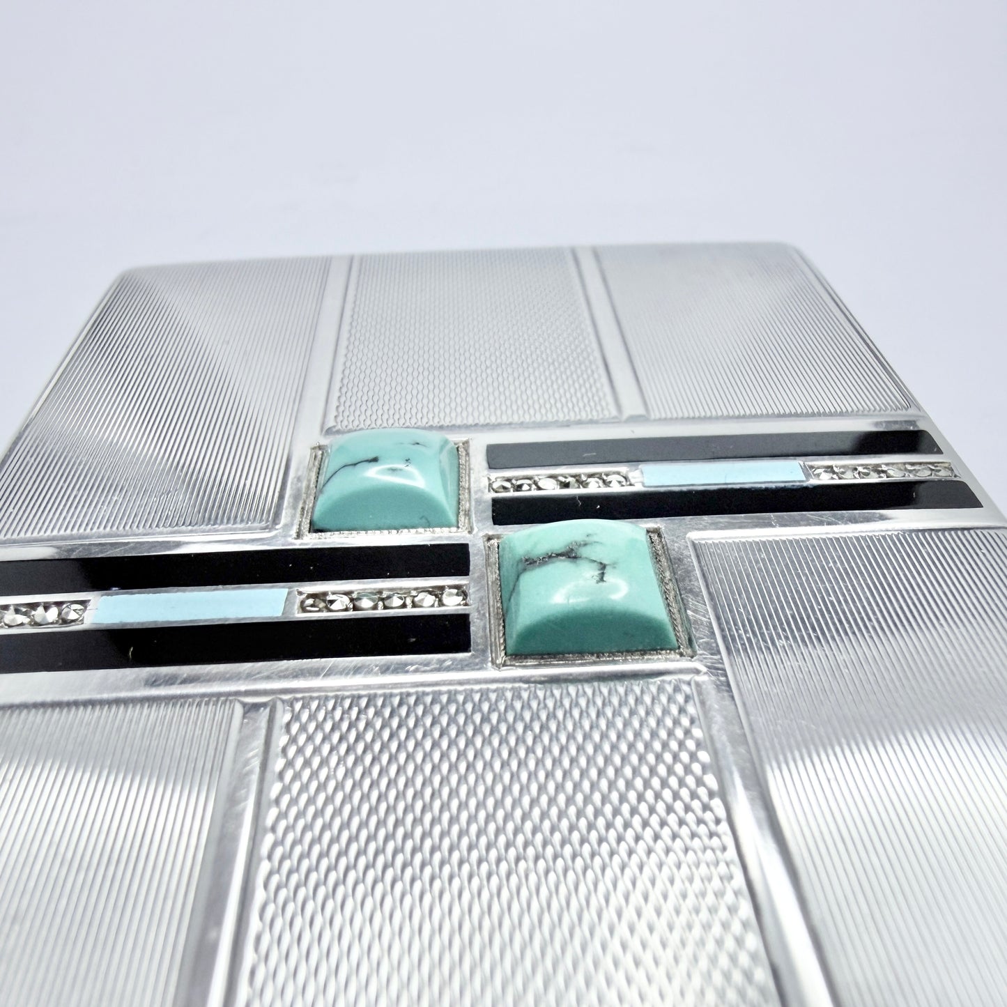 Austria ca 1930. Vintage Art Deco Sterling 935 Silver Cigarette Case.