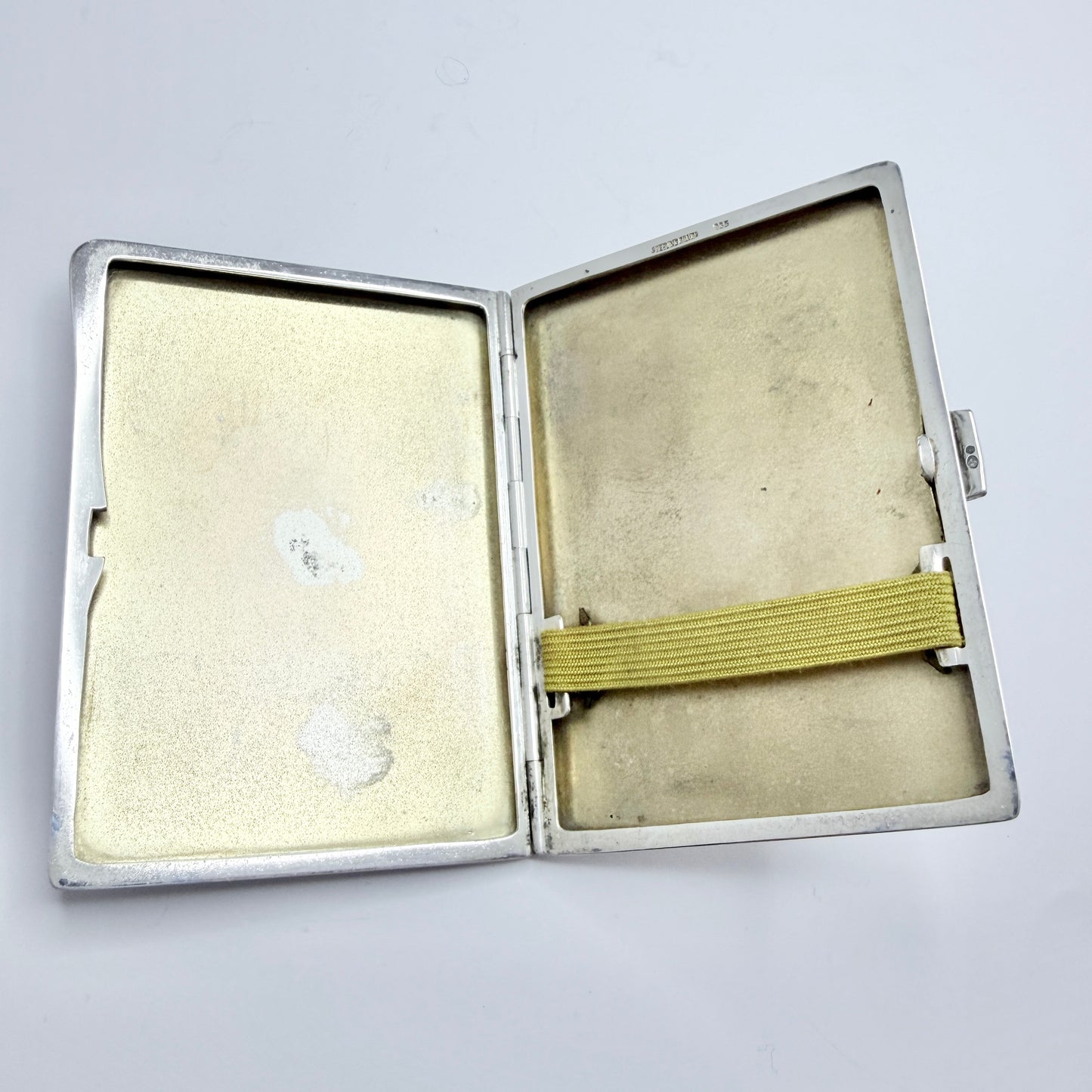 Austria ca 1930. Vintage Art Deco Sterling 935 Silver Cigarette Case.