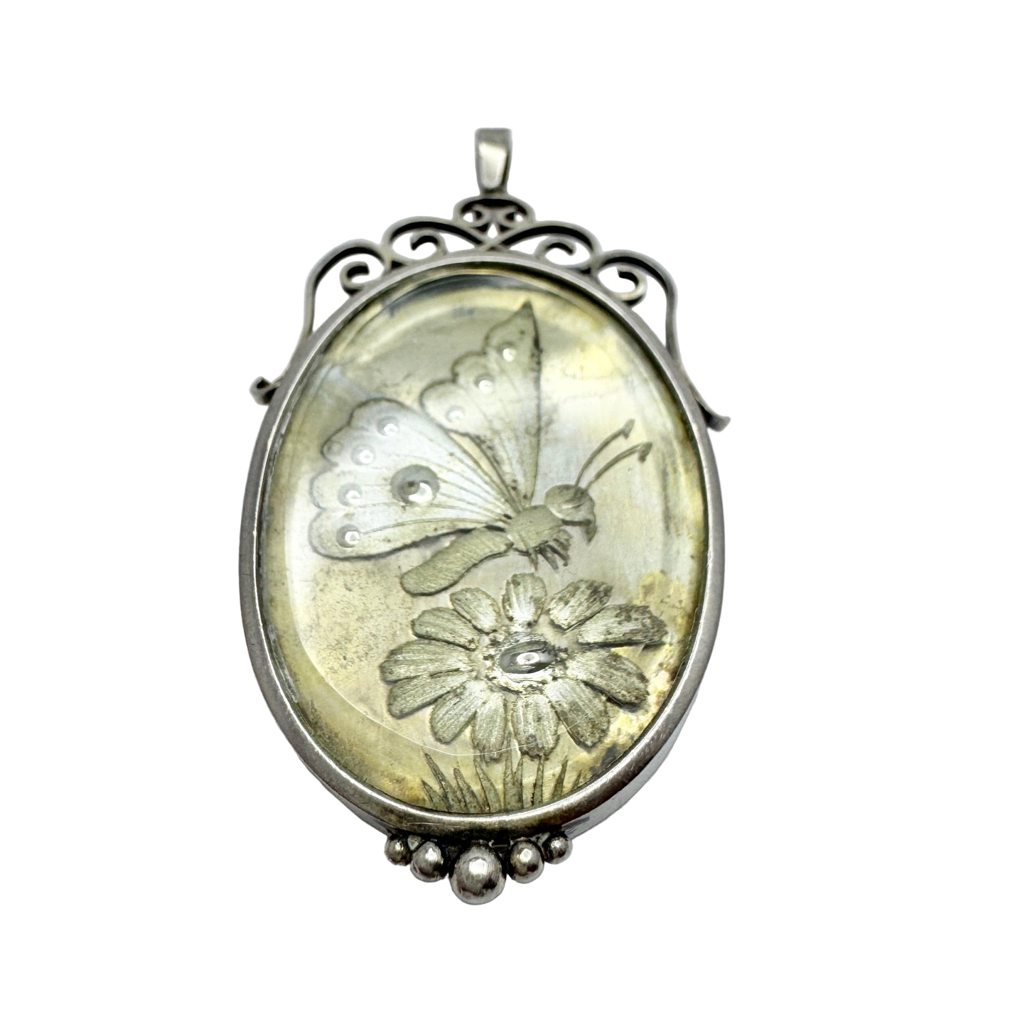 Wilhelm Harbeck, Sweden 1946. Vintage Sterling Silver Butterfly Pendant.