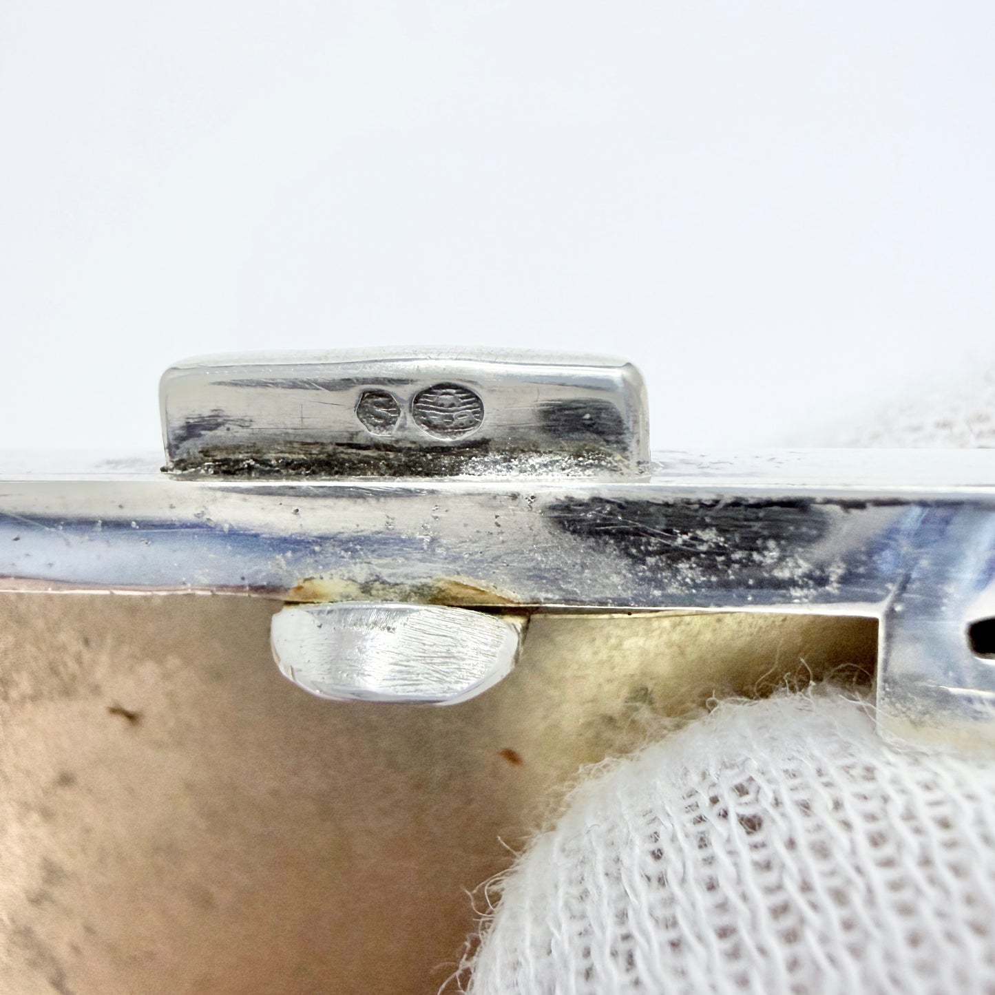 Austria ca 1930. Vintage Art Deco Sterling 935 Silver Cigarette Case.