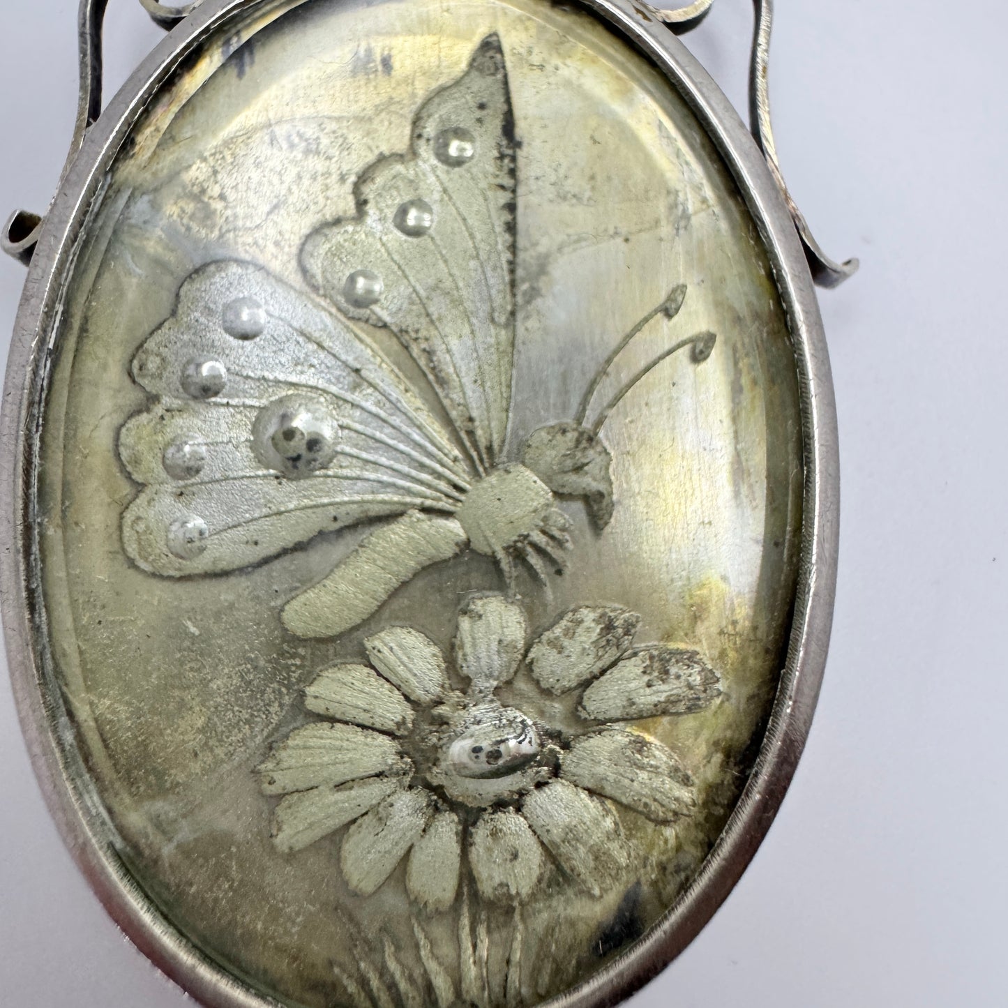 Wilhelm Harbeck, Sweden 1946. Vintage Sterling Silver Butterfly Pendant.