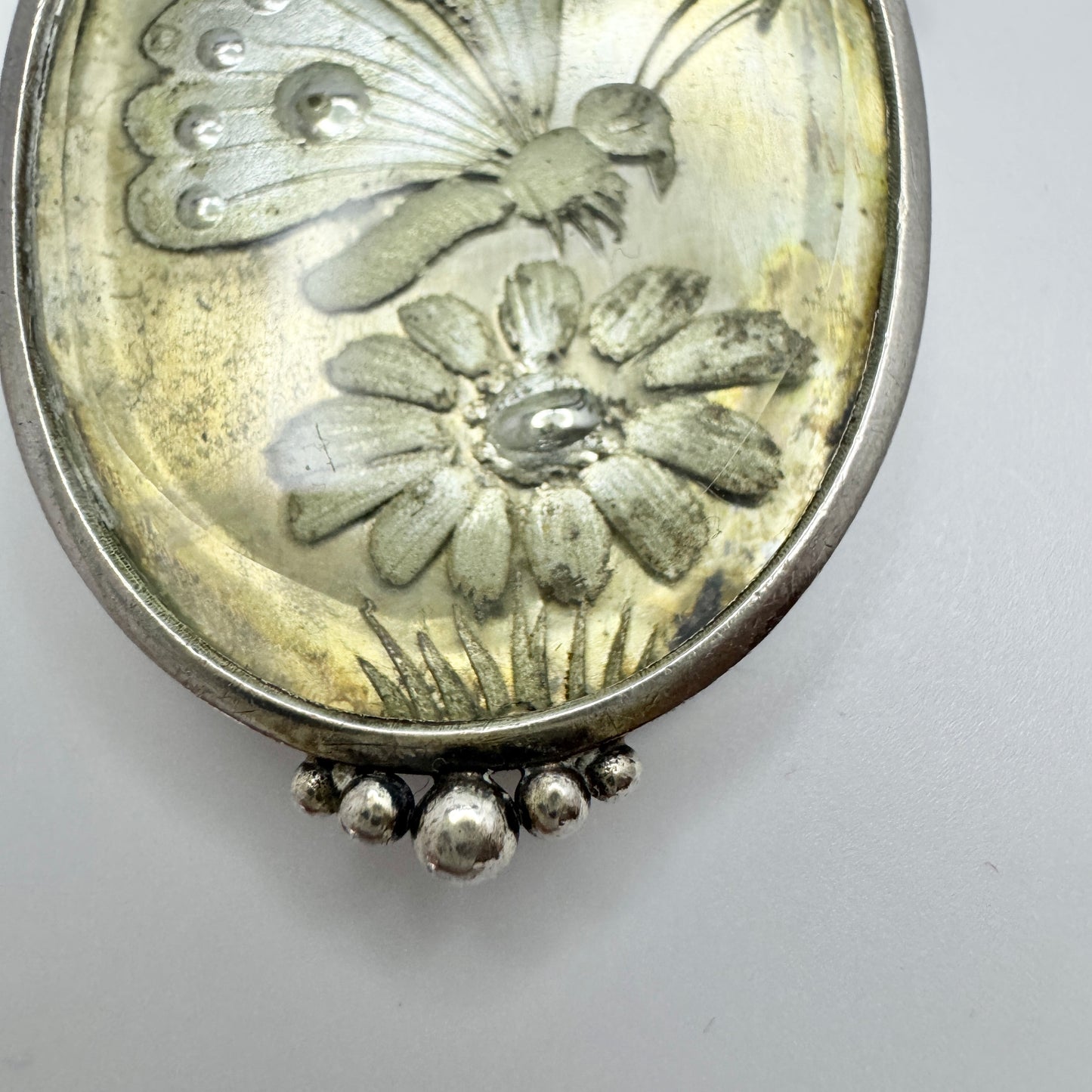 Wilhelm Harbeck, Sweden 1946. Vintage Sterling Silver Butterfly Pendant.