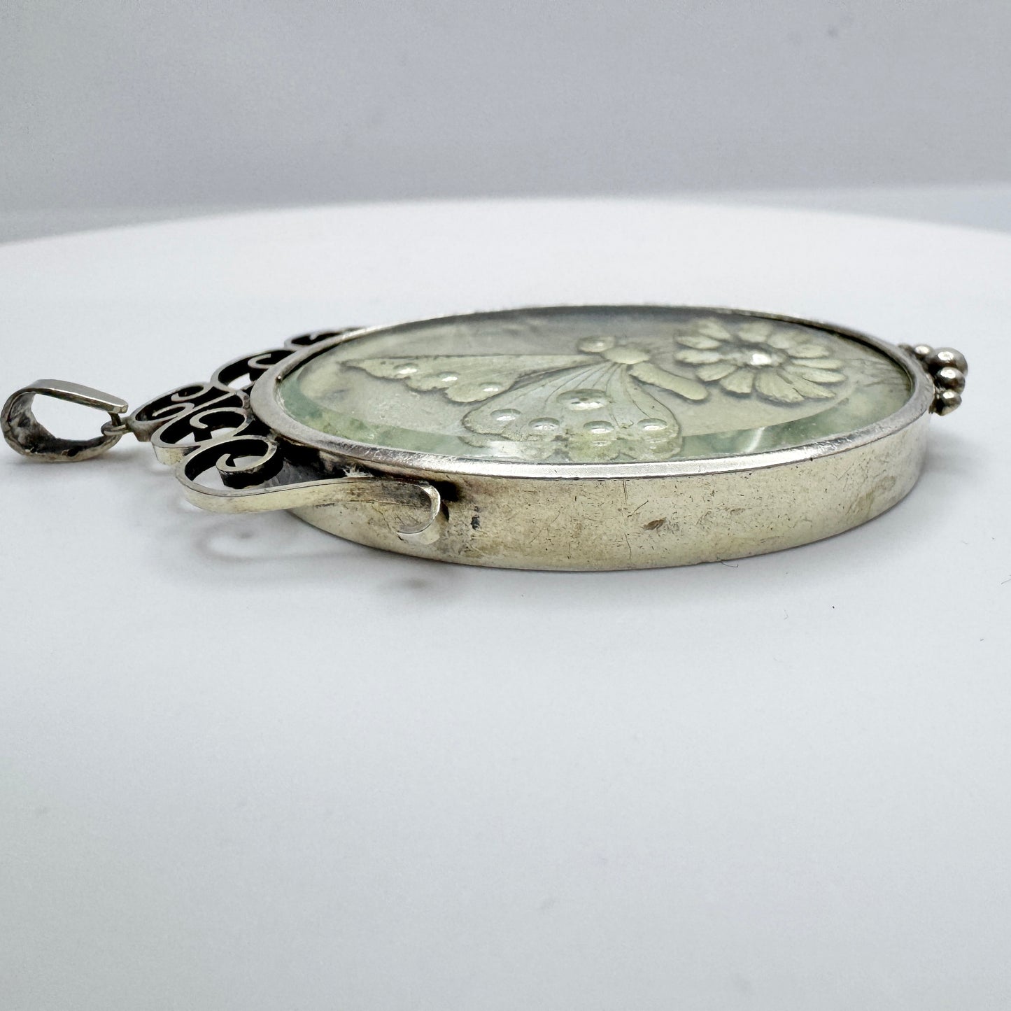 Wilhelm Harbeck, Sweden 1946. Vintage Sterling Silver Butterfly Pendant.