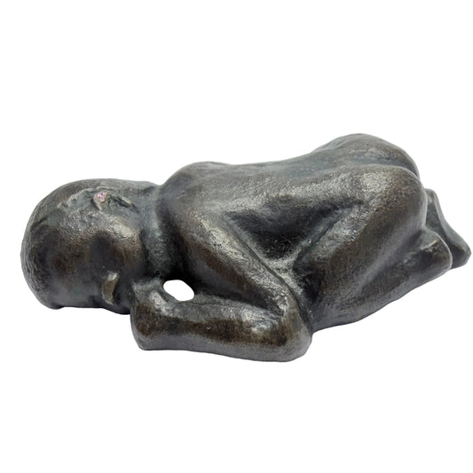 Vintage / Antique Bronze Sculpture Paperweight. Sleeping Child.
