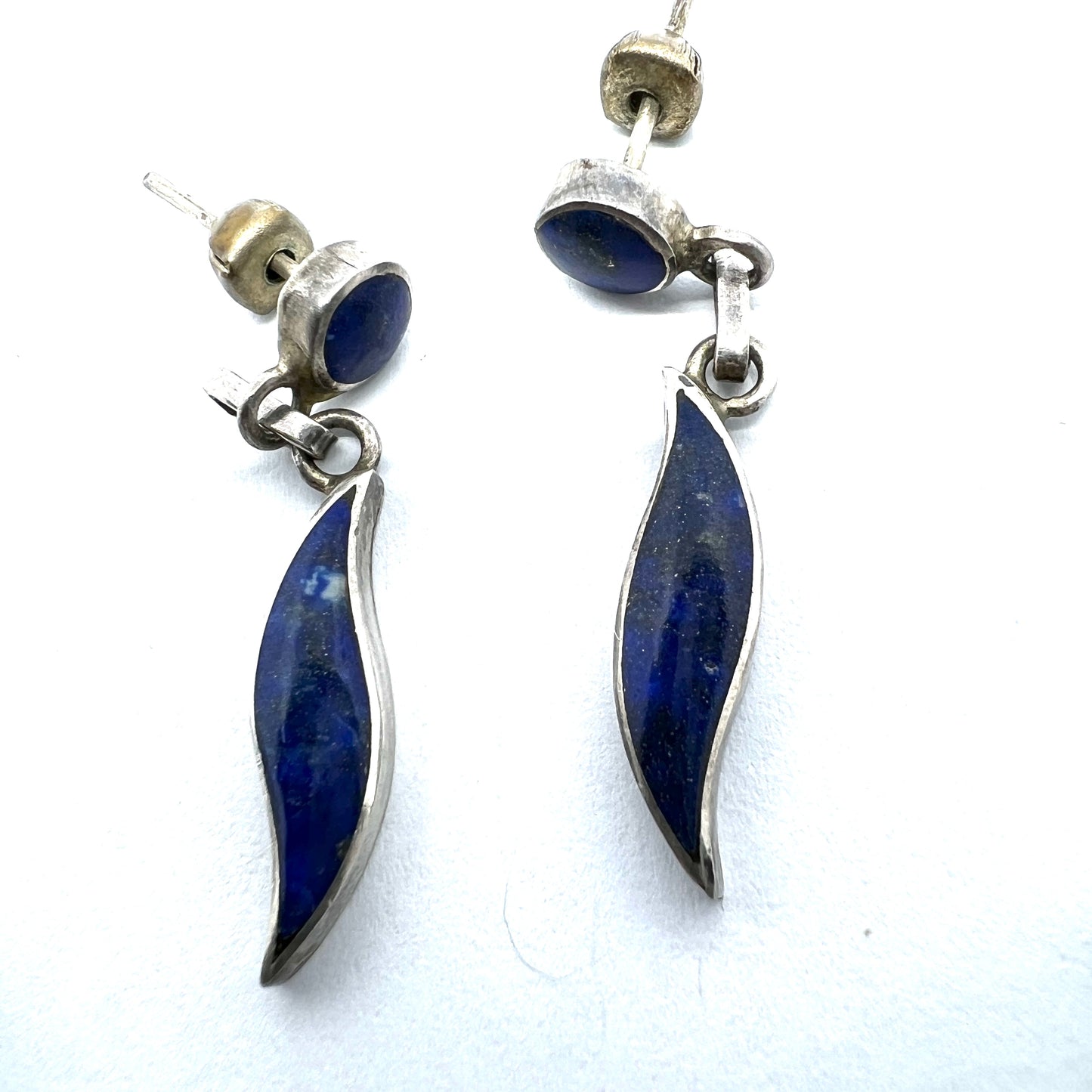 Vintage 970 / 900 Solid Silver Lapis Lazuli Necklace and Earrings.