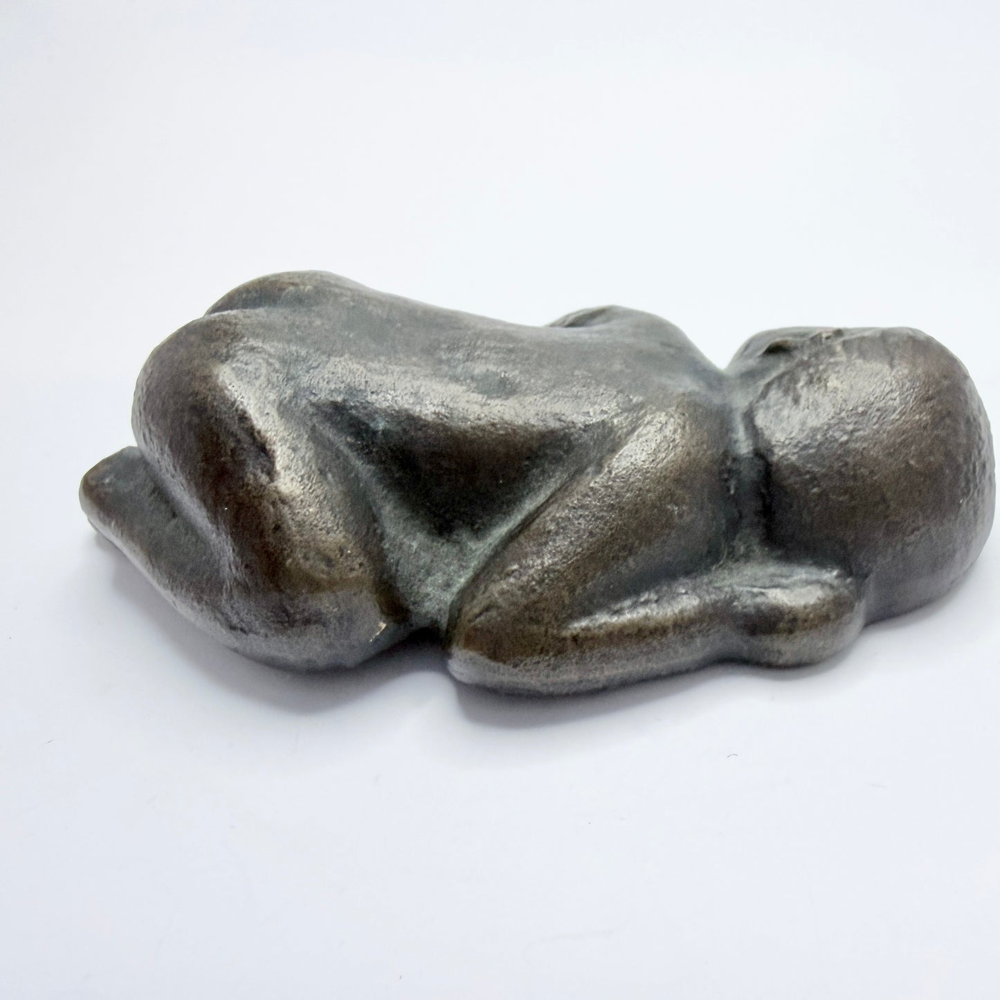 Vintage / Antique Bronze Sculpture Paperweight. Sleeping Child.