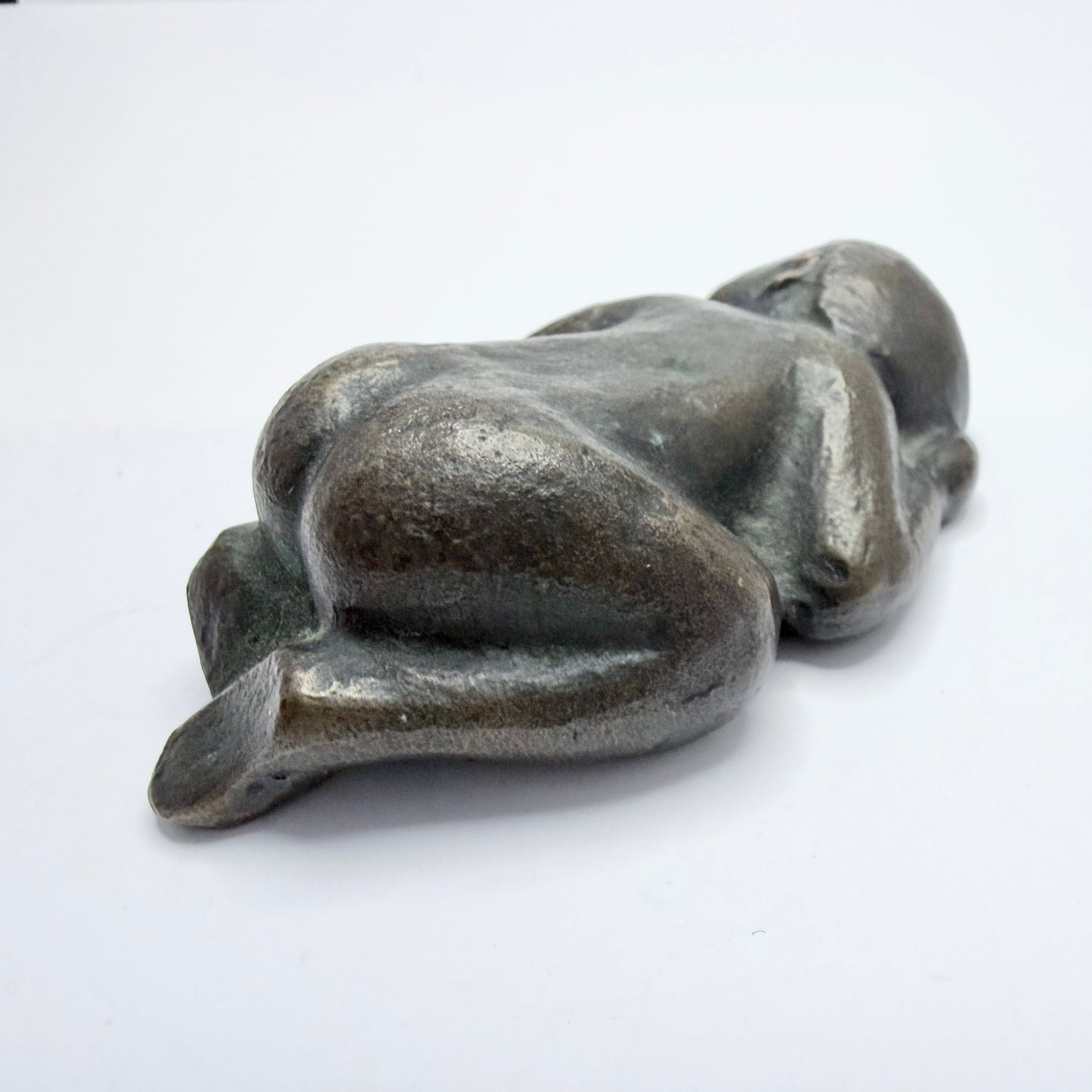 Vintage / Antique Bronze Sculpture Paperweight. Sleeping Child.
