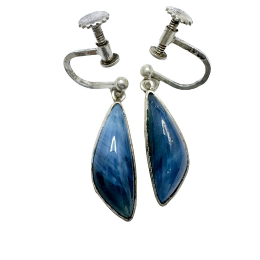 Victor Janson, Sweden c 1960s. Vintage Bergslagen-stone Silver Earrings.