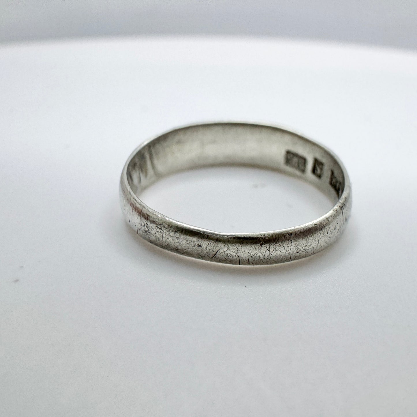 Sweden year 1872. Antique Silver Memory Pinky Ring.