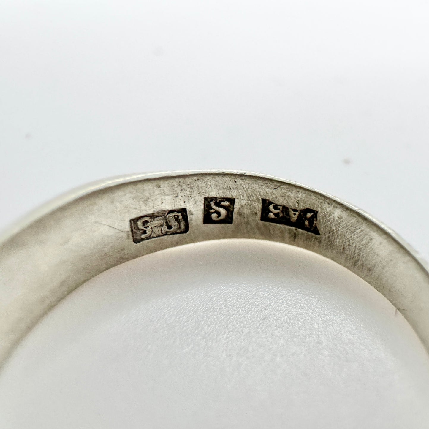 Sweden year 1872. Antique Silver Memory Pinky Ring.