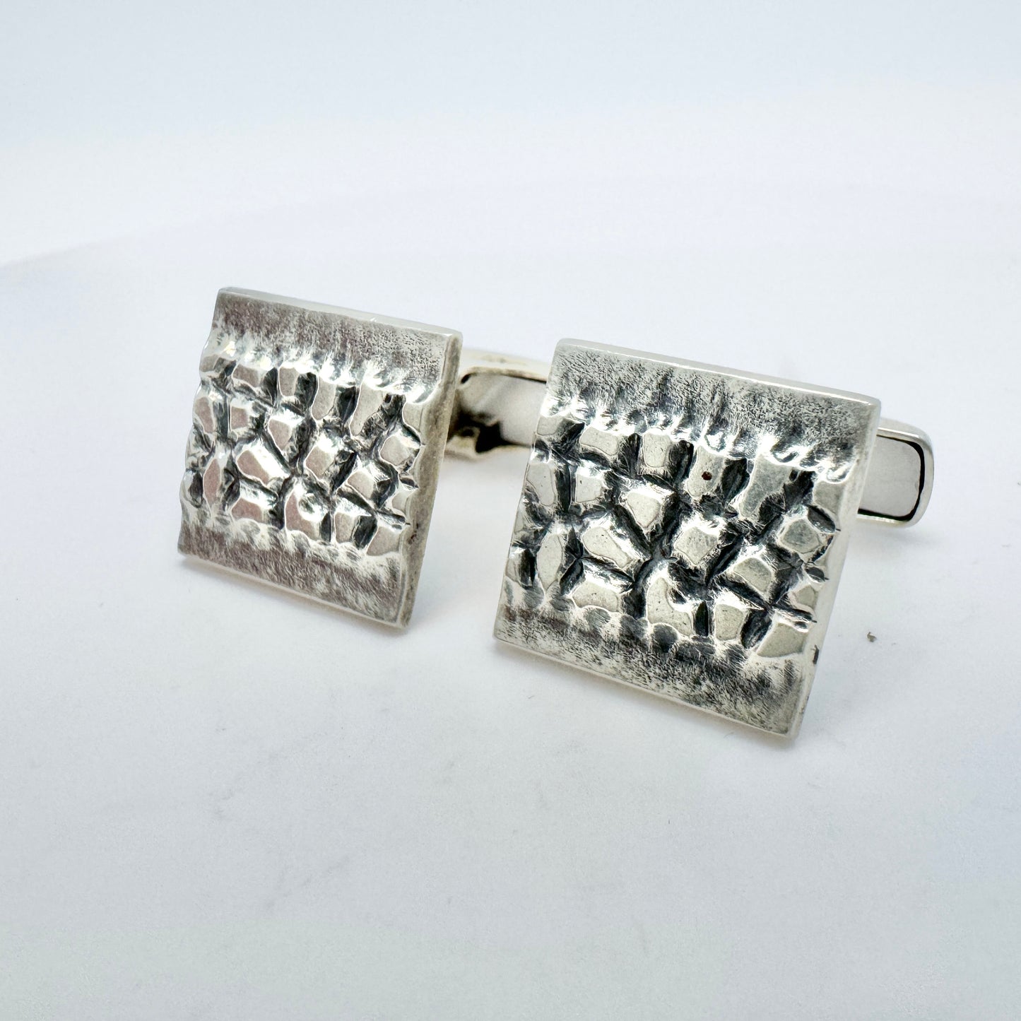 Rauno Oma Mättö, Finland 1971. Vintage Solid Silver Cufflinks.