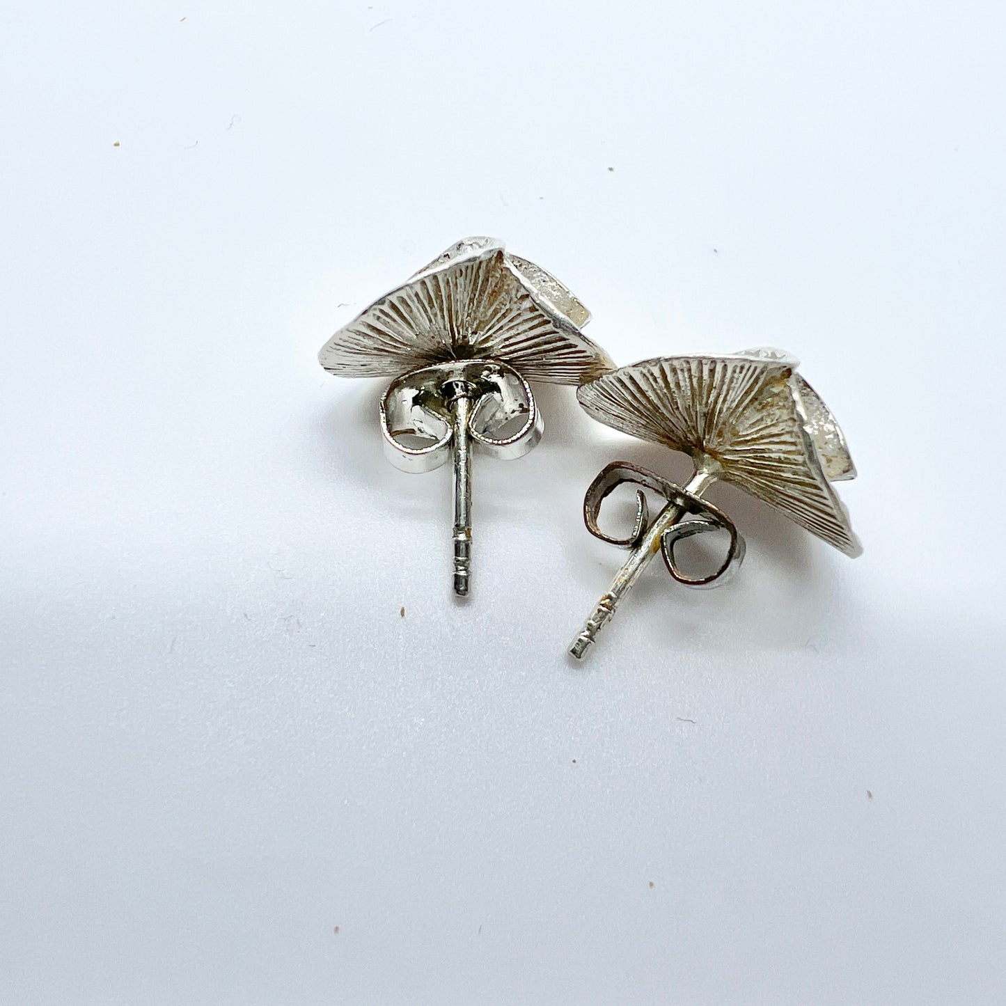 Theresia Hvorslev 1970s. Vintage Sterling Silver Stud Earrings. Design: Water Lily