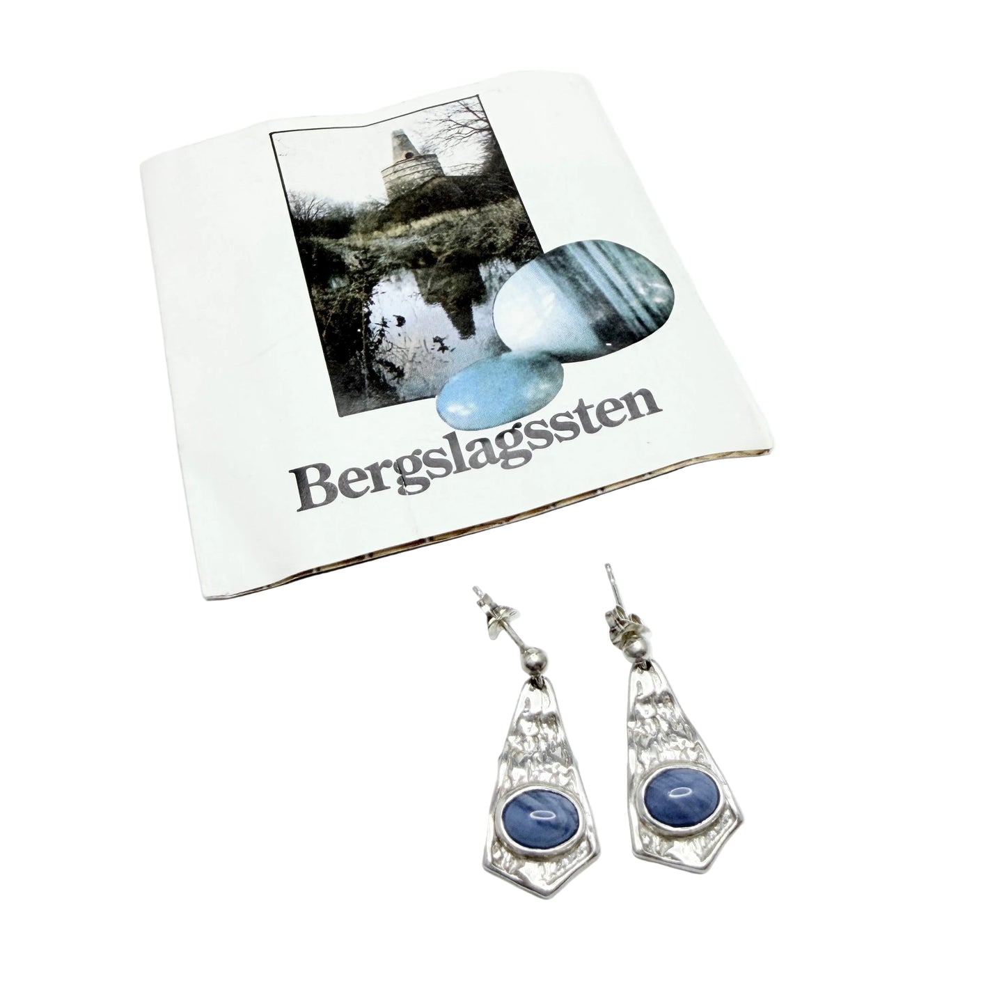 O Nordström, Sweden 1970-80s. Vintage Sterling Silver Bergslagen-stone Earrings.