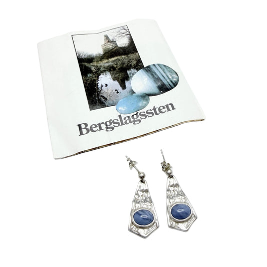 O Nordström, Sweden 1970-80s. Vintage Sterling Silver Bergslagen-stone Earrings.