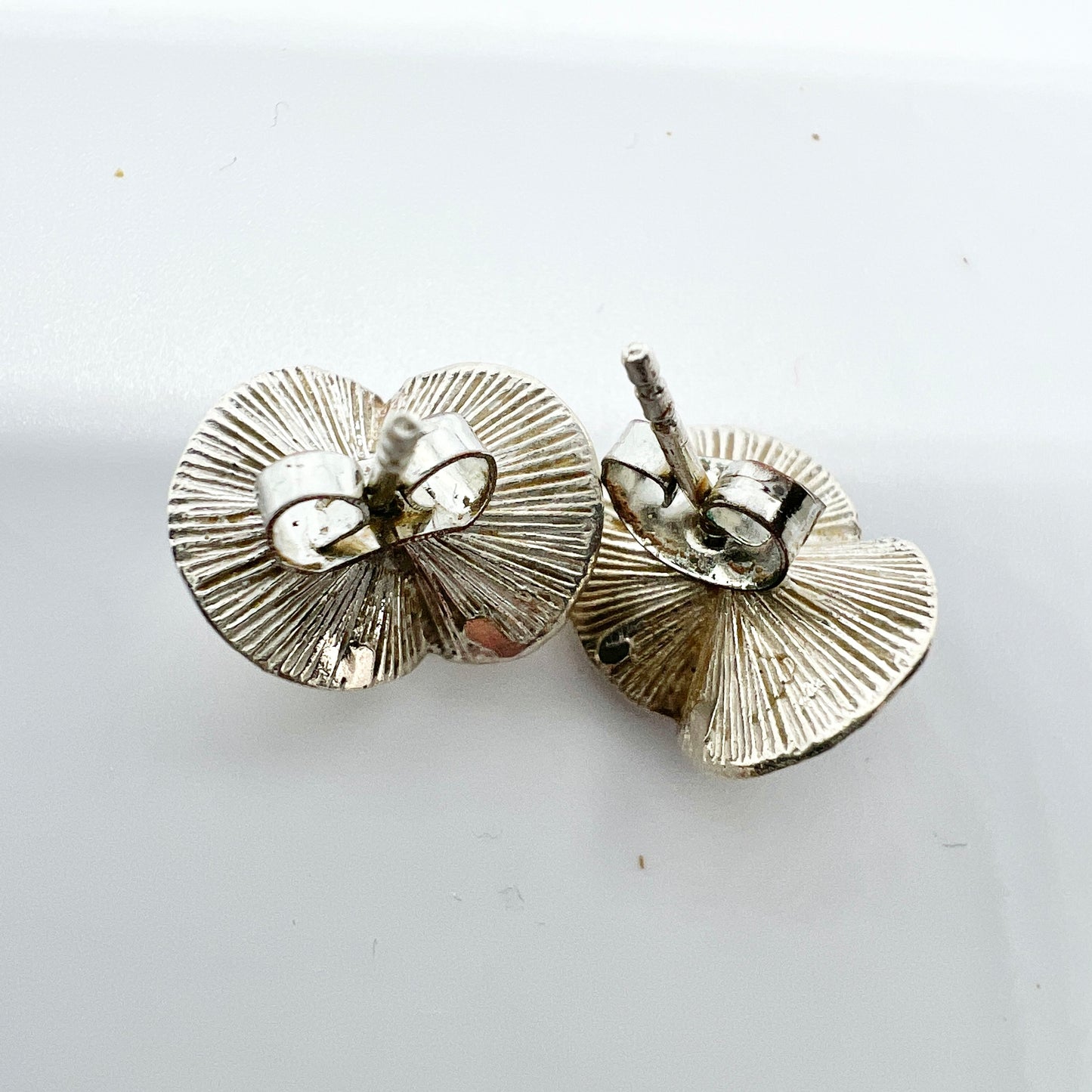 Theresia Hvorslev 1970s. Vintage Sterling Silver Stud Earrings. Design: Water Lily