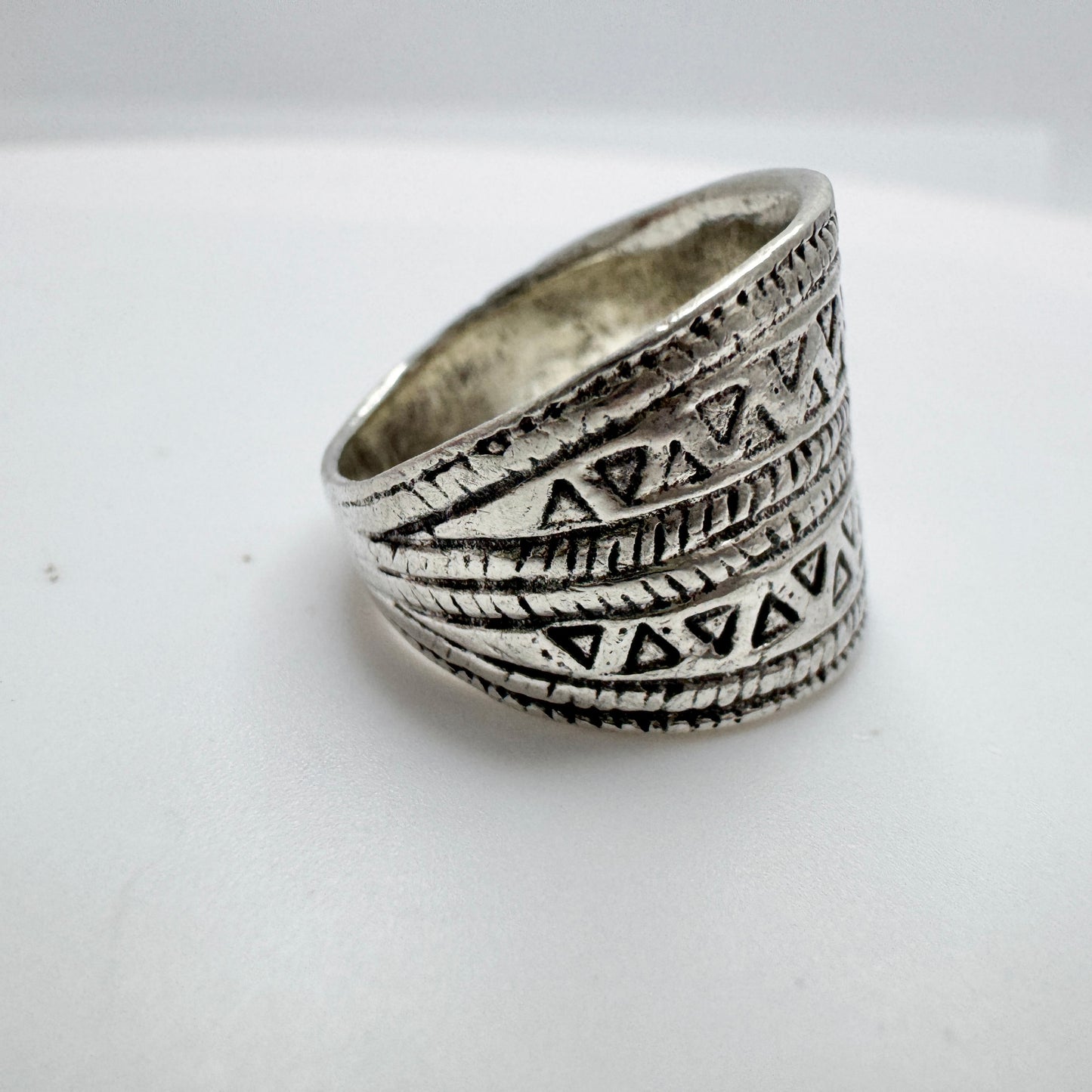 Scandinavia. Vintage Sterling Silver Viking Copy Ring.