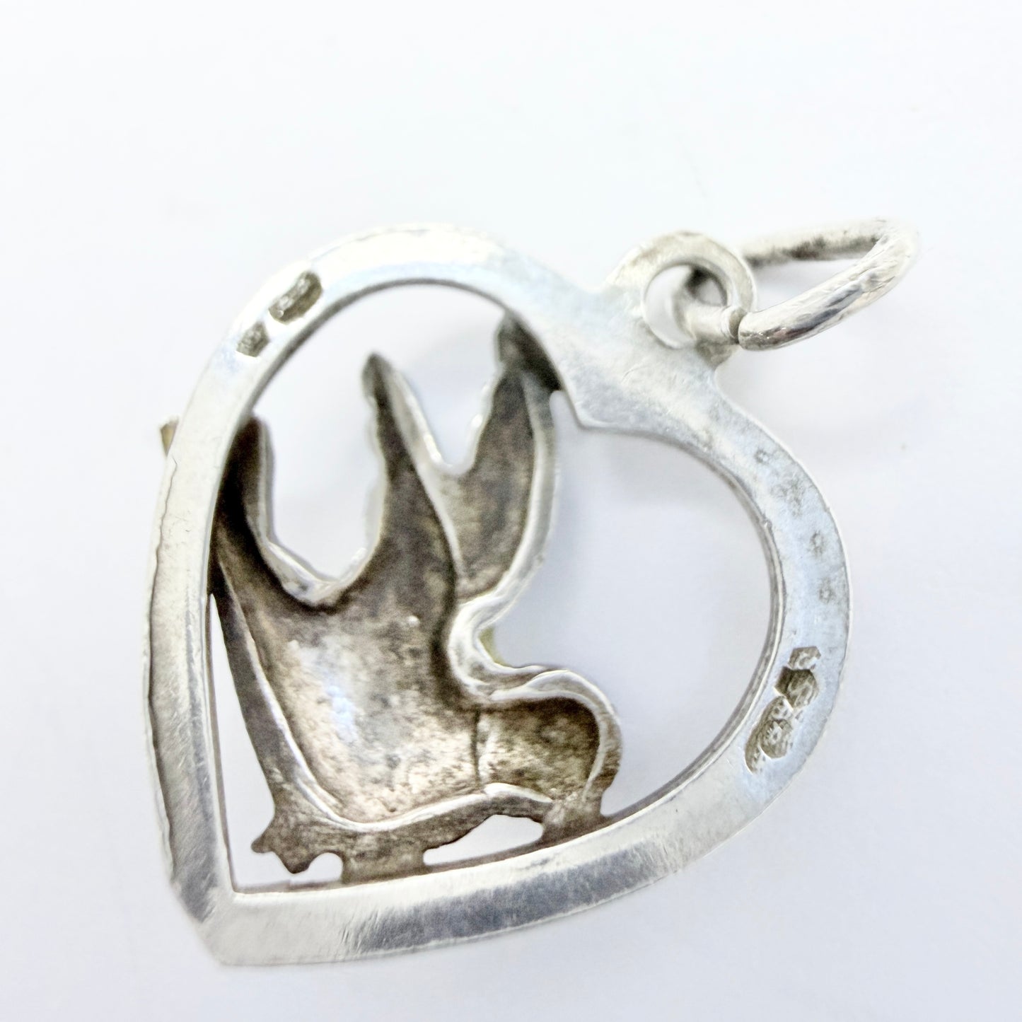 Vintage 1950-60s Solid Silver Enamel Bird Charm.
