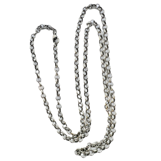 Kalevala Koru, Finland. Vintage 27.5 inch Sterling Silver Chain Necklace.