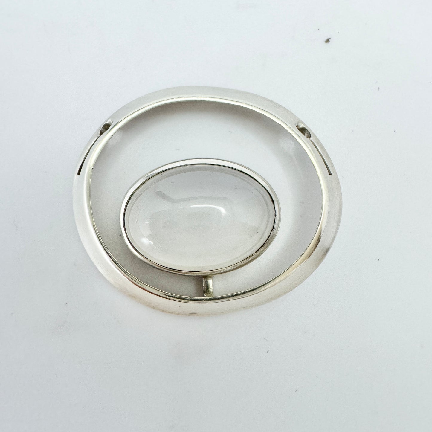 Martti Viikinniemi, Finland c 1960s. Solid Silver Moonstone Pendant.