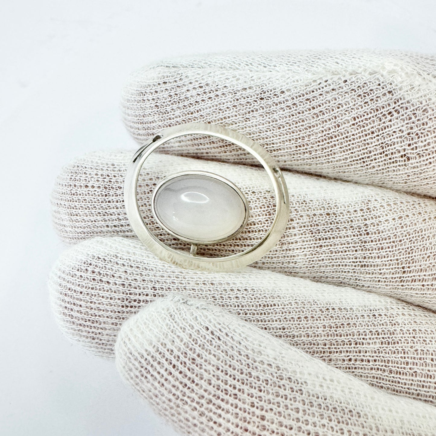 Martti Viikinniemi, Finland c 1960s. Solid Silver Moonstone Pendant.