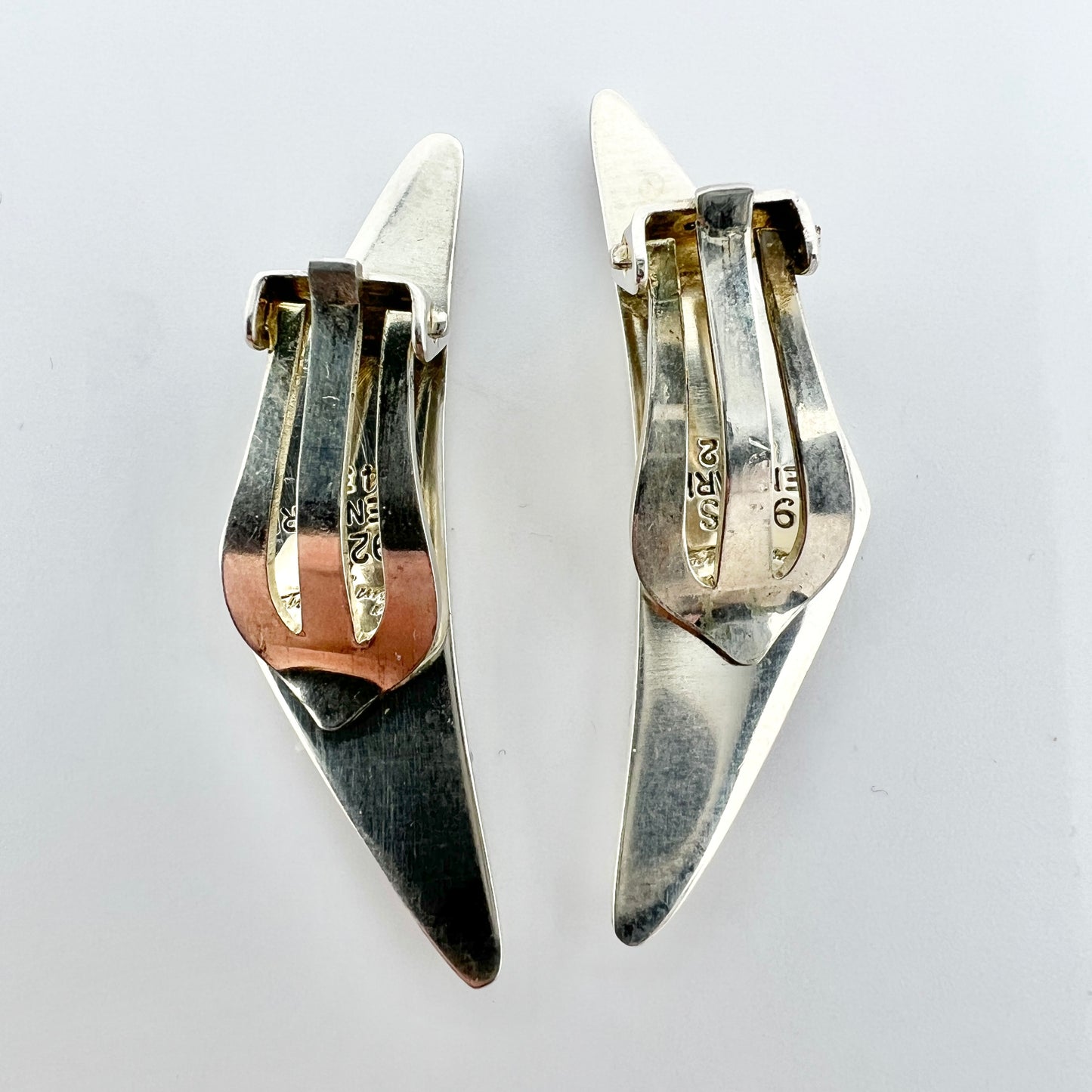 Bent Gabrielsen for Hans Hansen, Denmark 1960s. Vintage Sterling Silver Earrings. Design 432