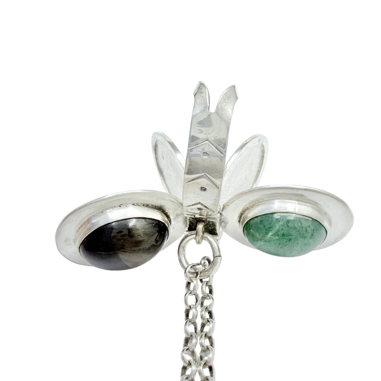 Mexico. Vintage Sterling Silver Multi Photo Fold-out Locket Necklace.