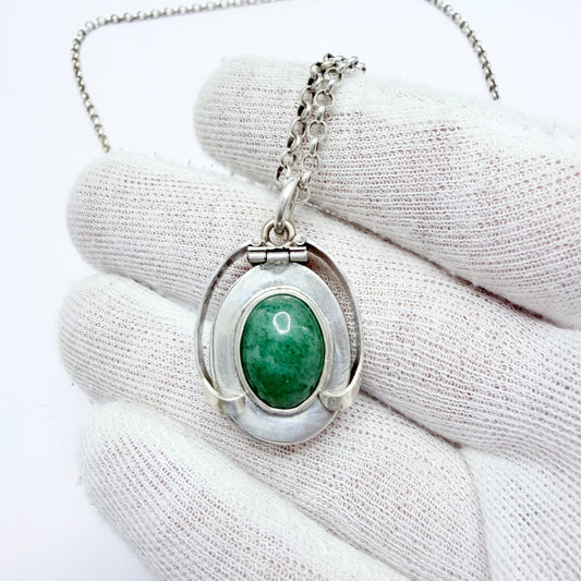 Mexico. Vintage Sterling Silver Multi Photo Fold-out Locket Necklace.