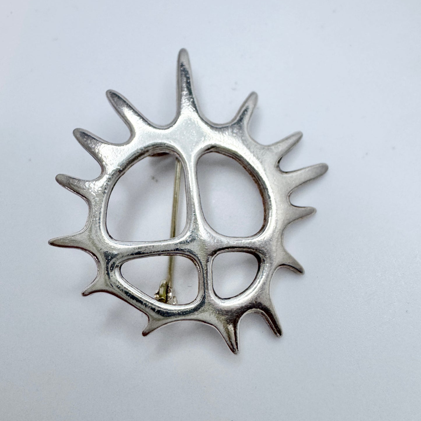 TANA, Norway. Vintage Sterling Silver Brooch. Midnight Sun.