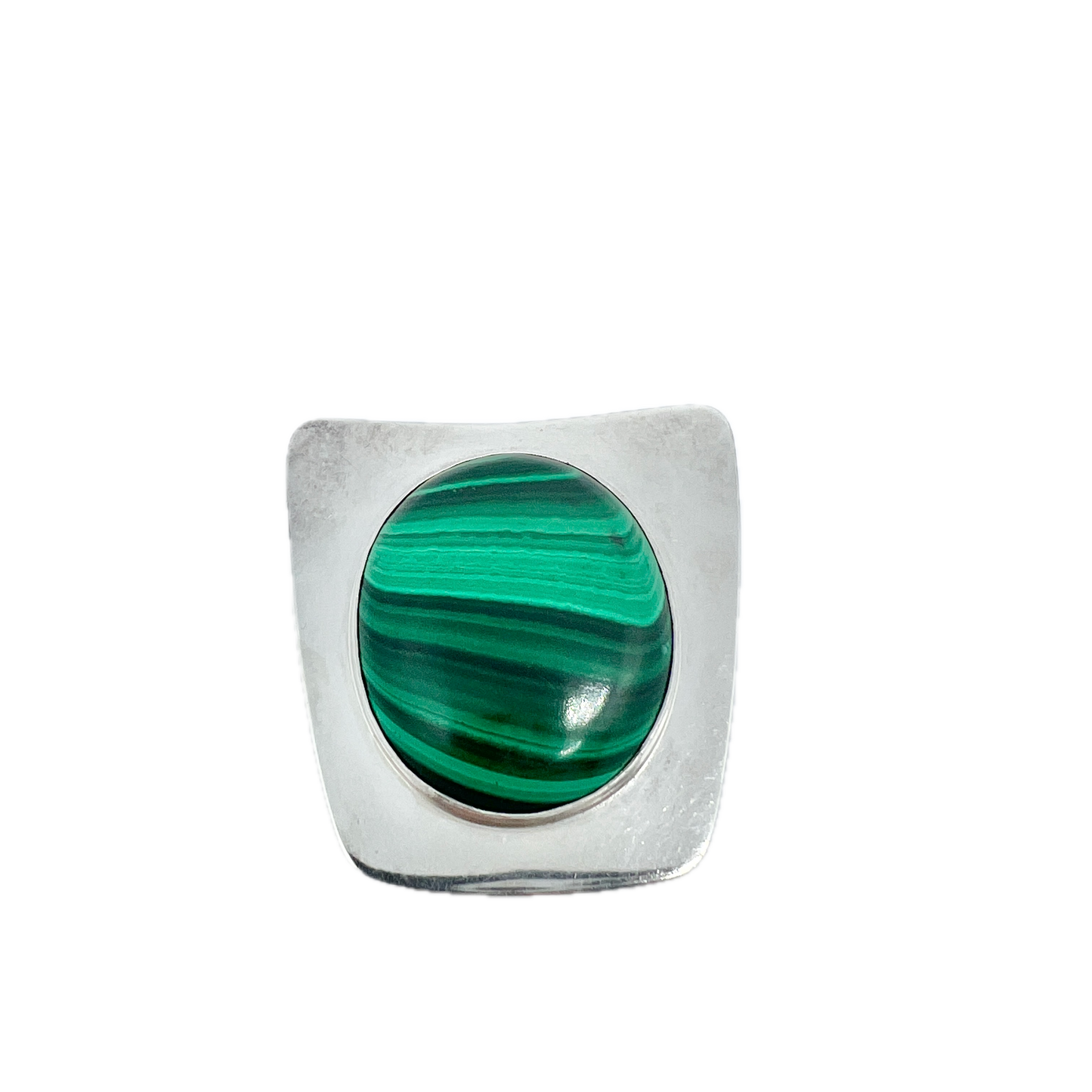 Olle Torrestad, Sweden 1956. Vintage Sterling Silver Malachite Brooch Pendant. Signed