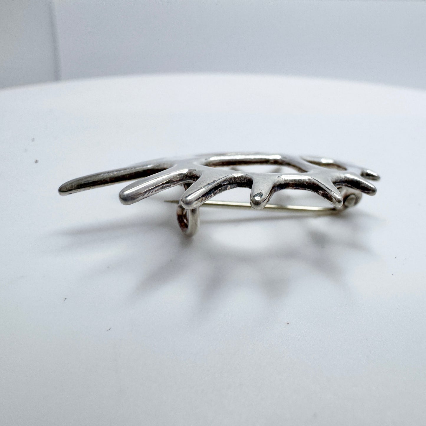 TANA, Norway. Vintage Sterling Silver Brooch. Midnight Sun.