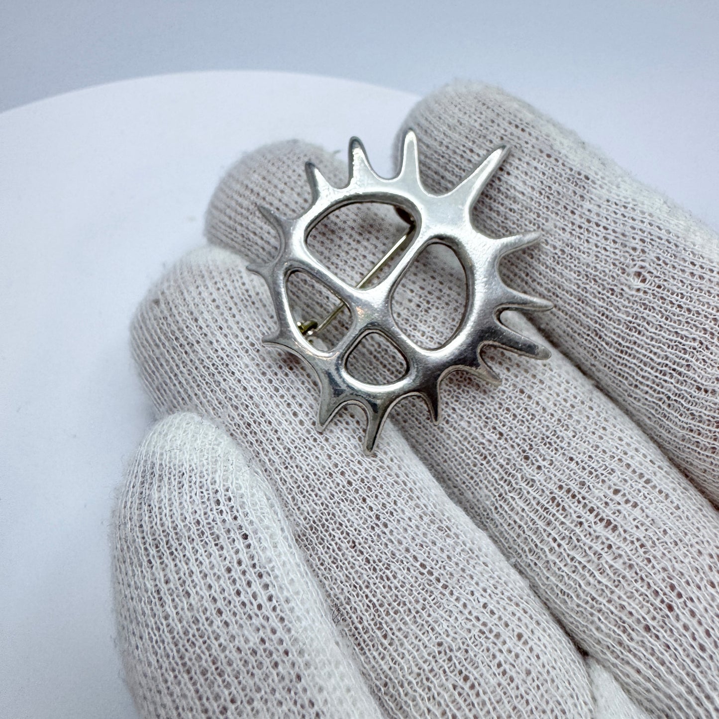 TANA, Norway. Vintage Sterling Silver Brooch. Midnight Sun.