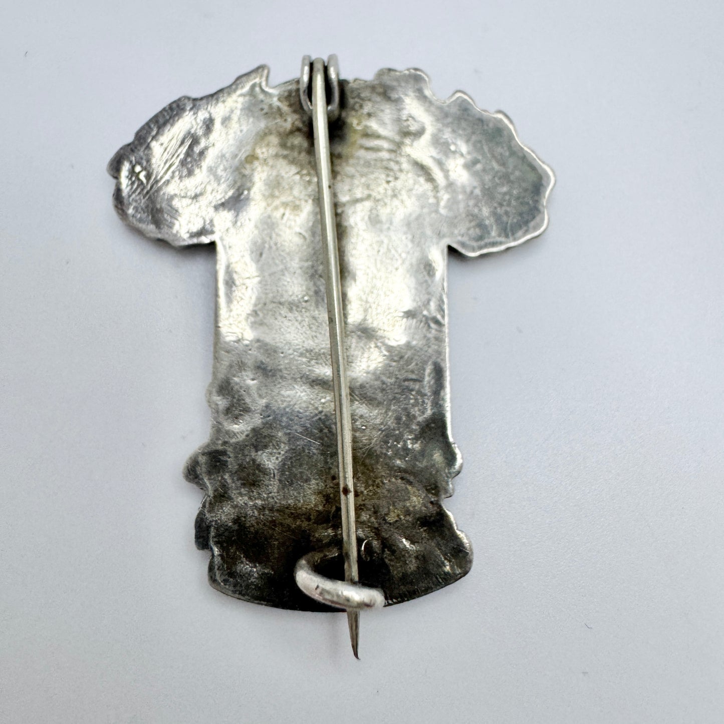 Vintage Art Nouveau Style Silver-plated Brooch.