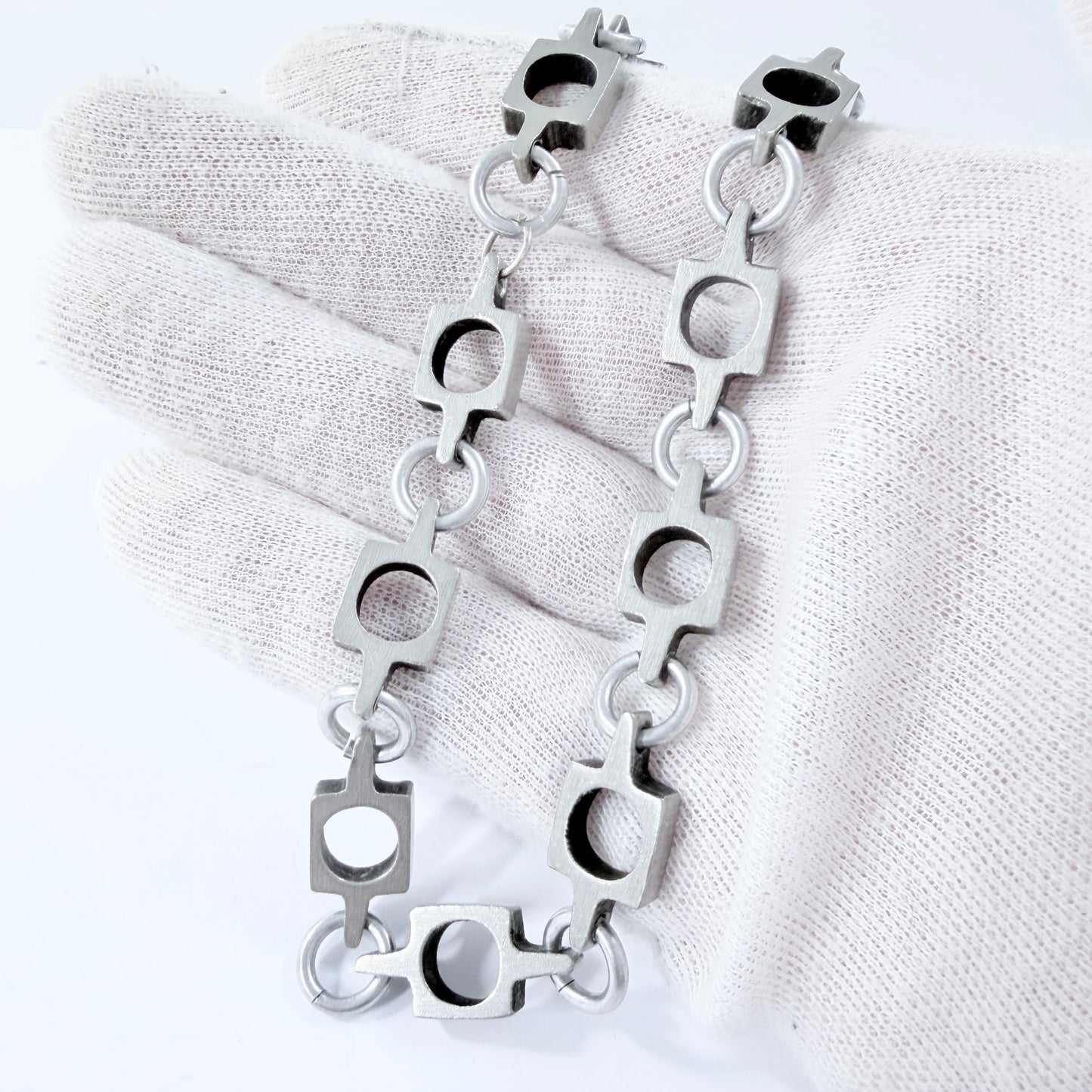 Rune Carlsson, Sweden. Vintage Modernist Pewter Necklace.