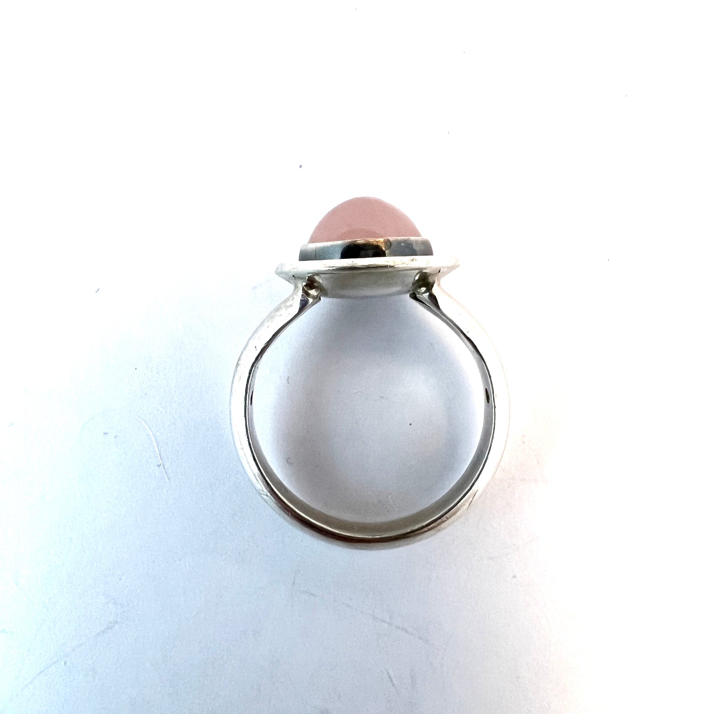 Niels Erik From, Denmark 1950s. Sterling Silver Rose Quartz Ring.