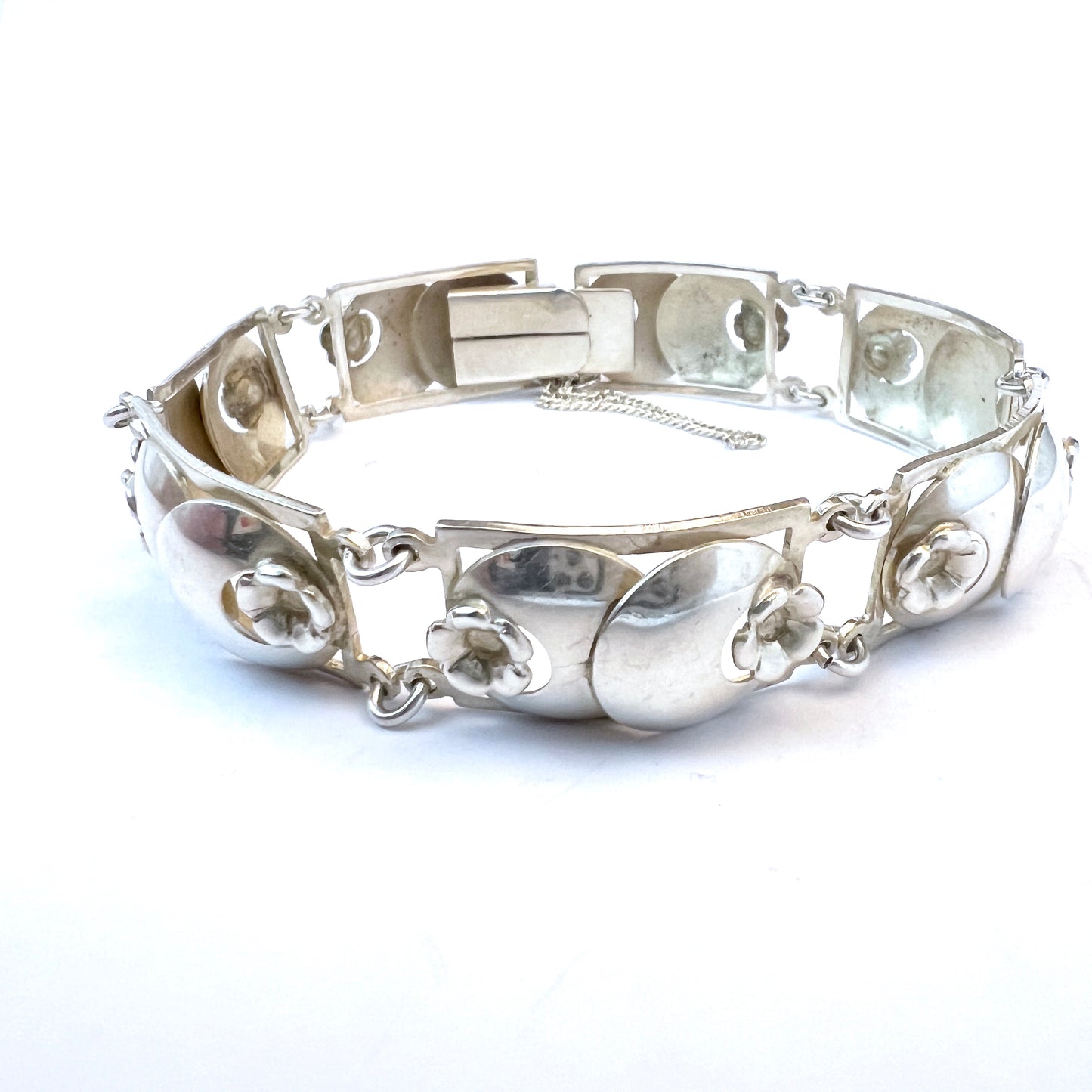 Pinco, Stockholm Sweden 1955. Vintage Solid Silver Bracelet.