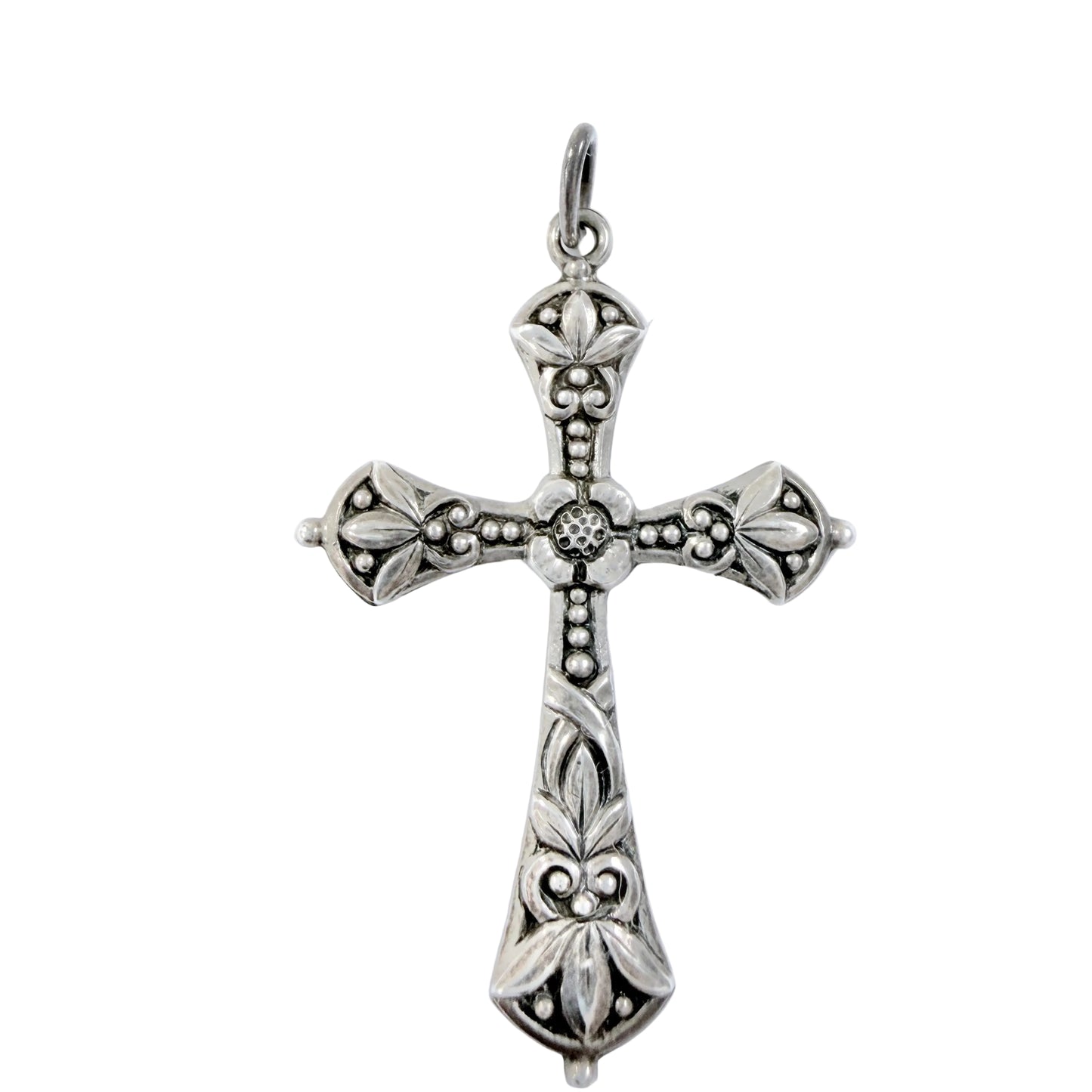 Vintage / Antique ca 1920s. Solid Silver Cross Pendant.