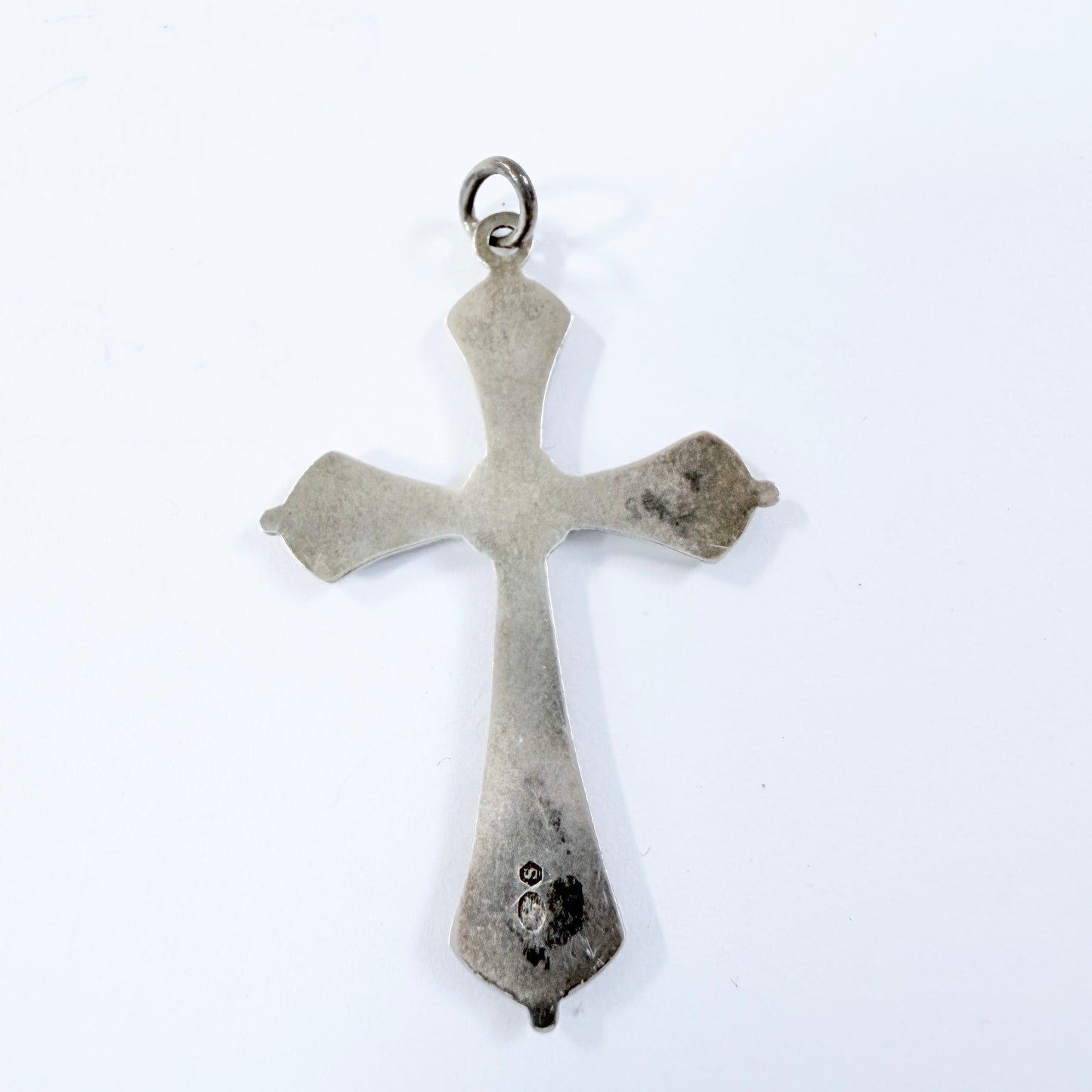 Vintage / Antique ca 1920s. Solid Silver Cross Pendant.