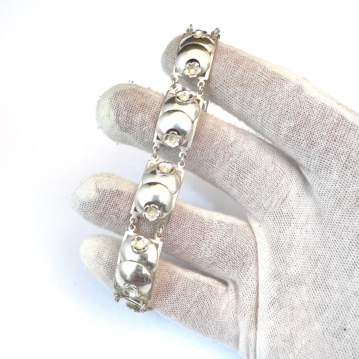 Pinco, Stockholm Sweden 1955. Vintage Solid Silver Bracelet.