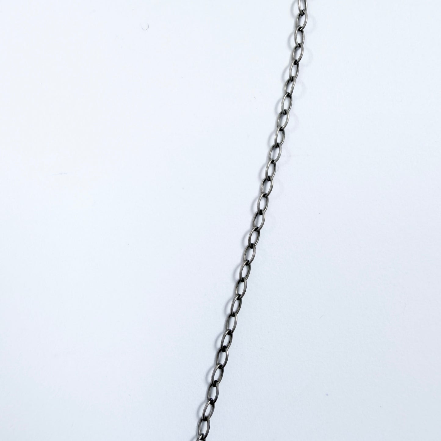 Antique ca 1920 Solid Silver Hematite Négligée Necklace.