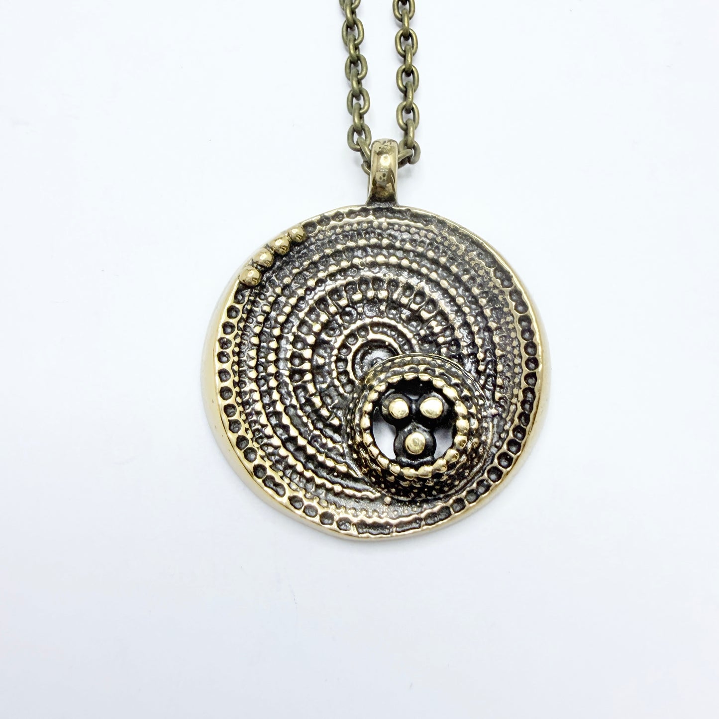 Jorma Liane, Finland. Vintage  Bronze Pendant Necklace.